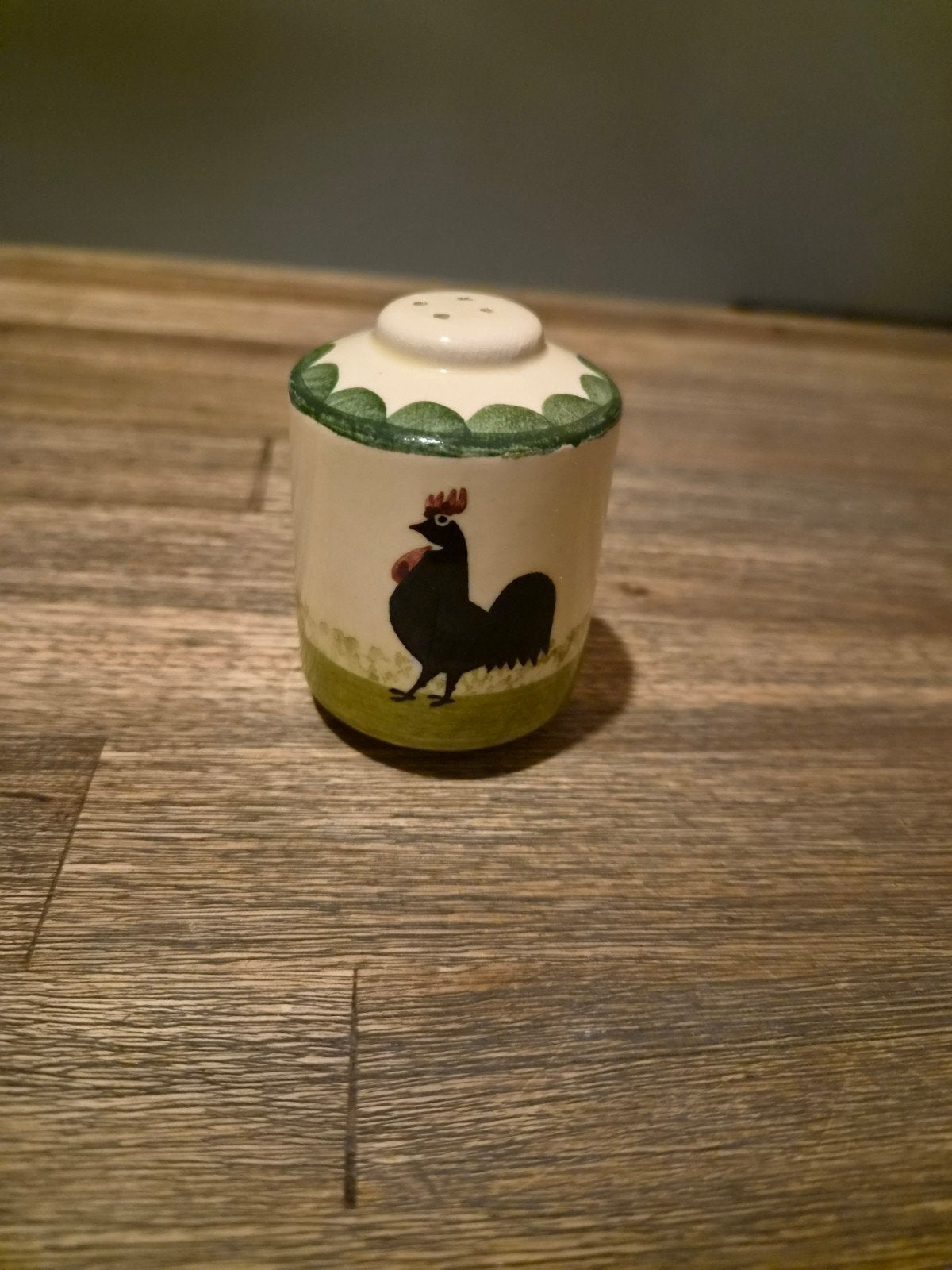 Vintage pepervaatje Zeller Keramiek kip en haan servies, Gebruikt, Overige merken, Keramiek, Overige typen