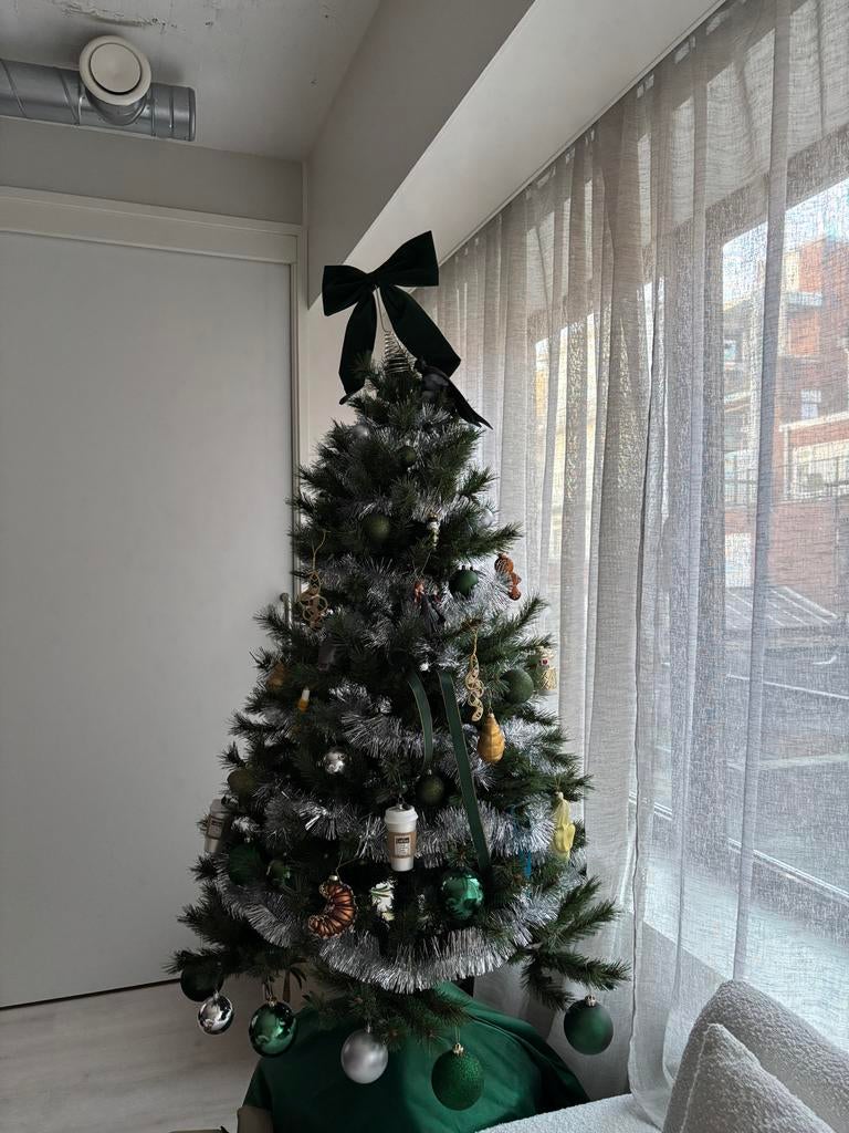 kunstkerstboom 155 cm zgan, Ophalen of Verzenden, Zo goed als nieuw