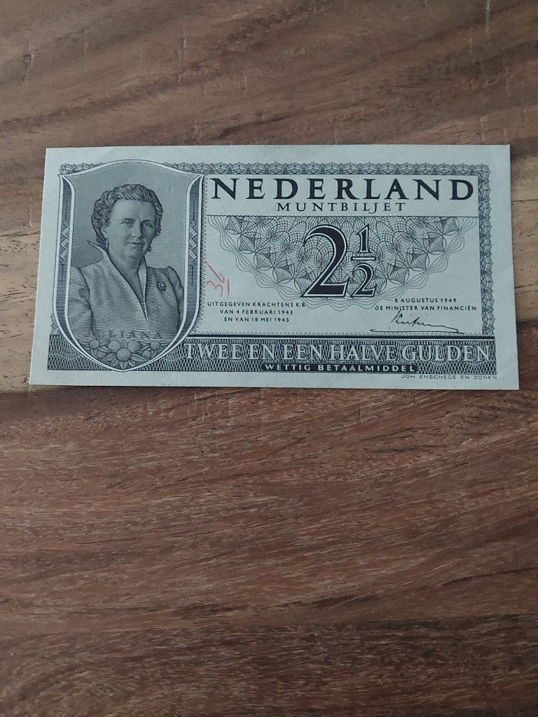 Bankbiljet 2 en halve gulden, Verzenden, 2½ gulden, Los biljet
