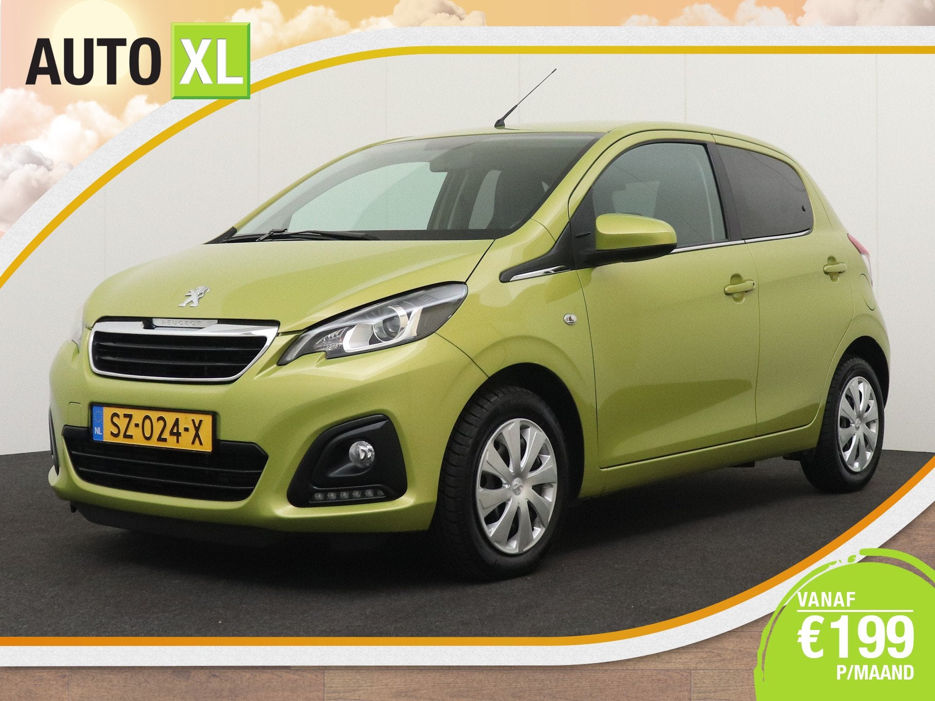 Peugeot 108 1.0 Aut. e-VTi Pack-Dynamic Camera Carplay Priva, Stof, Gebruikt, 4 stoelen, Origineel Nederlands