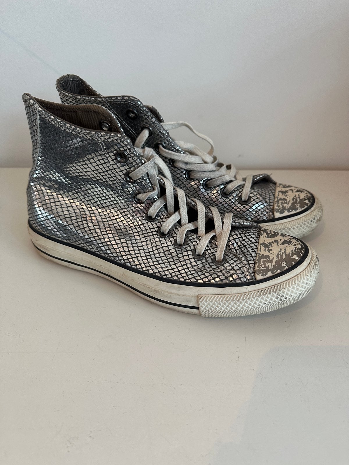 Converse All Star  Zilver Slangenprint 39,5, Kleding | Dames, Schoenen, Overige kleuren, Ophalen of Verzenden, Sneakers of Gympen