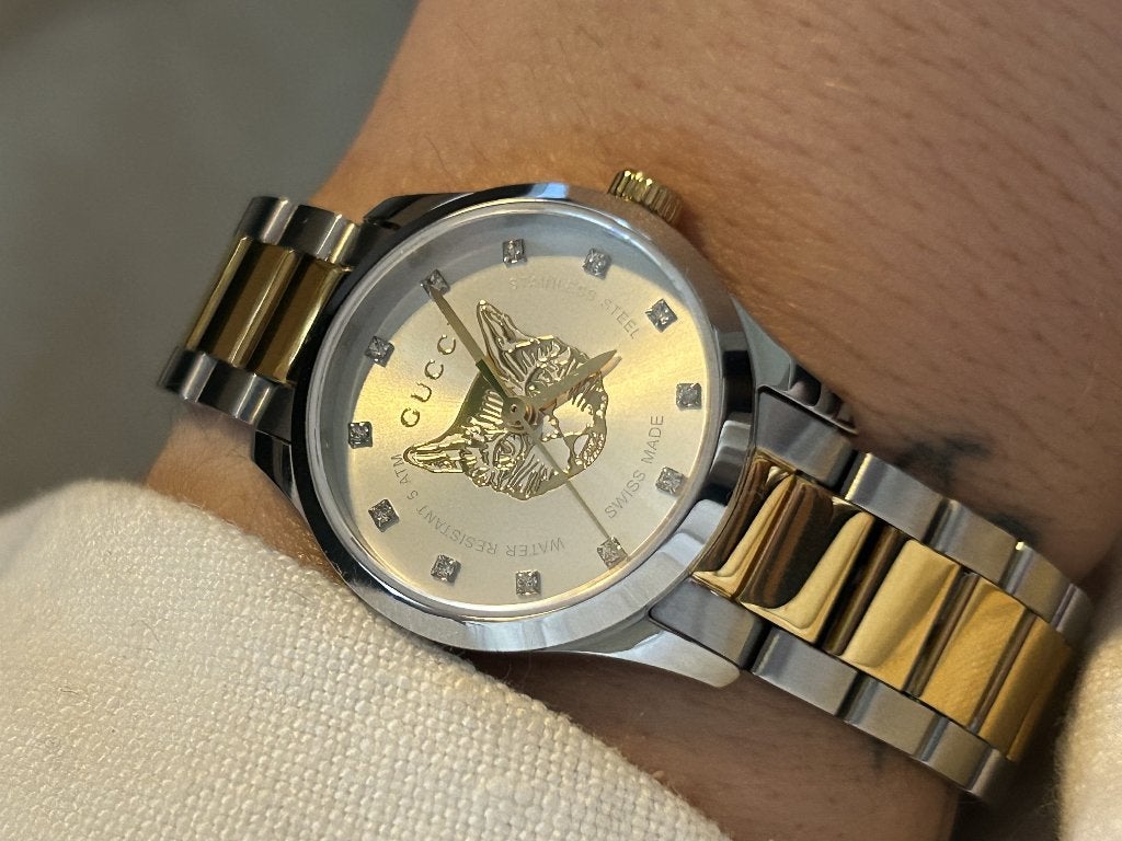 2x Gucci Horloge, Overige merken, Staal, Staal, Polshorloge