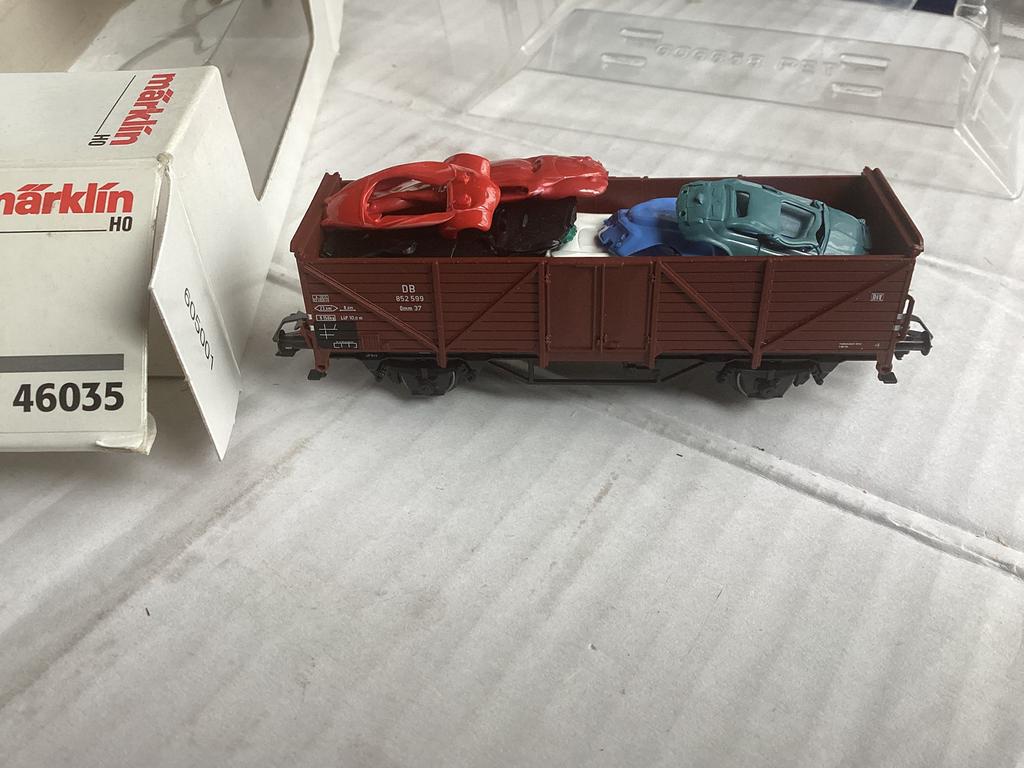 Marklin 46035 DB hoge boordwagen met autowrakken nieuw ovp, Wisselstroom, Ophalen of Verzenden, Märklin, Nieuw