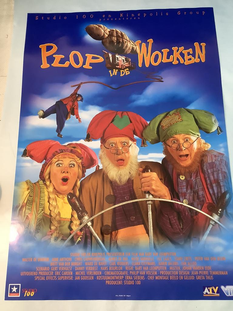 PLOP IN DE WOLKEN  FILMPOSTER   70-100 cm, Verzamelen, Ophalen of Verzenden, Zo goed als nieuw, A1 t/m A3, Film en Tv