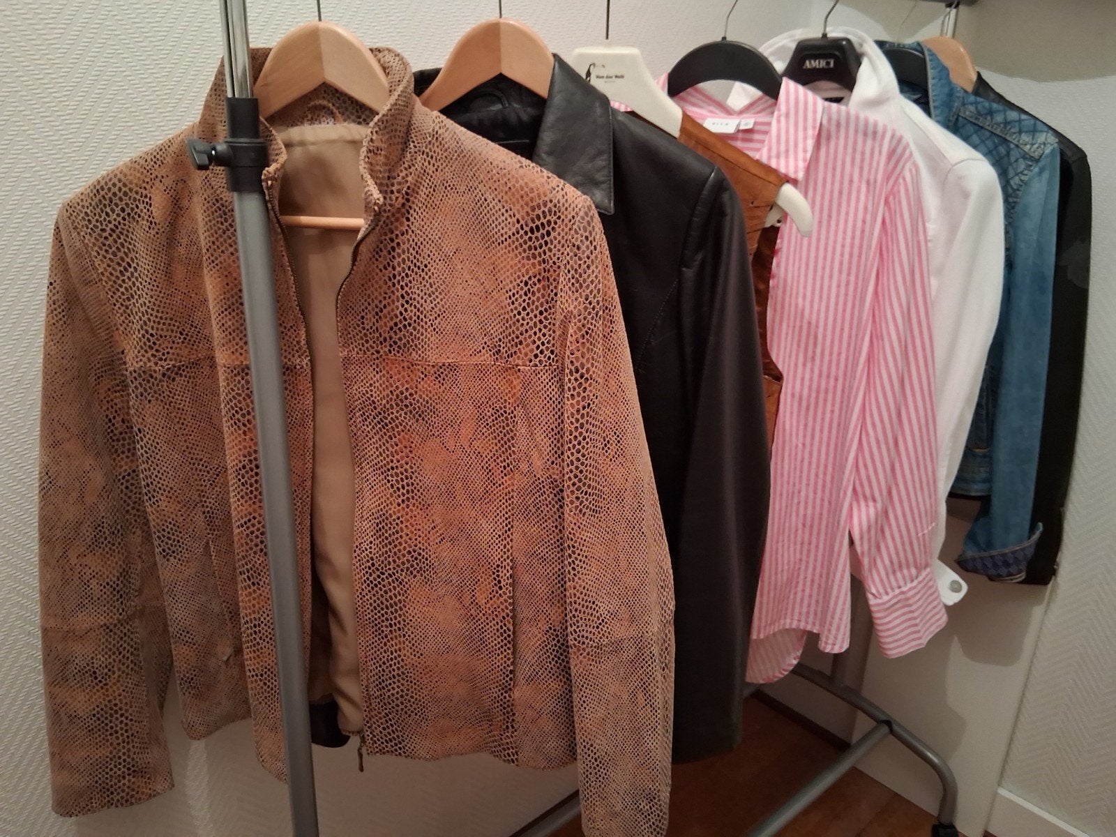 Lederen en stoffen  damesjasje  maat 38/40, Ophalen of Verzenden, Maat 38/40 (M)