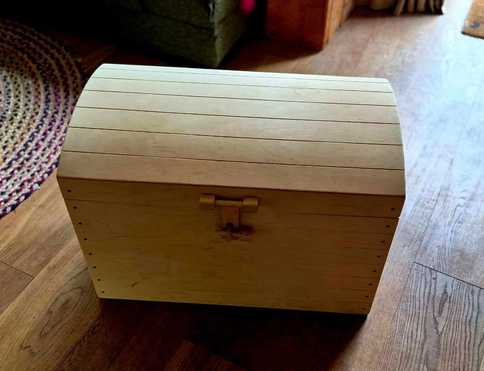 Houten kist met deksel - Opbergkist - Speelgoedkist, Huis en Inrichting, Ophalen, 50 – 75, Minder dan 50 cm, Gebruikt