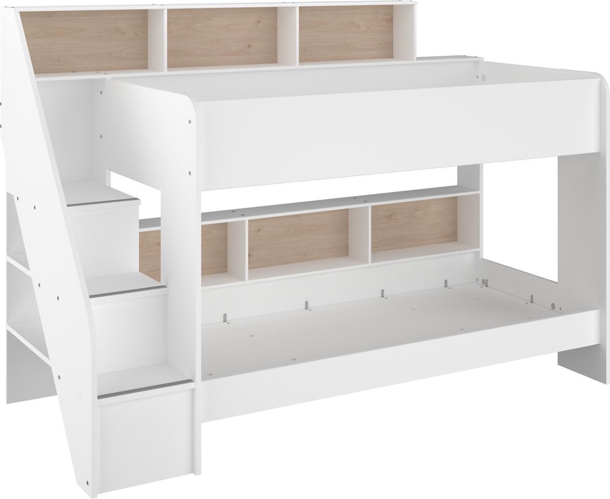 Parisot Stapelbed Biblio met handige Opbergruimte, Ophalen, 90 cm, 160 tot 180 cm, Tweepersoons