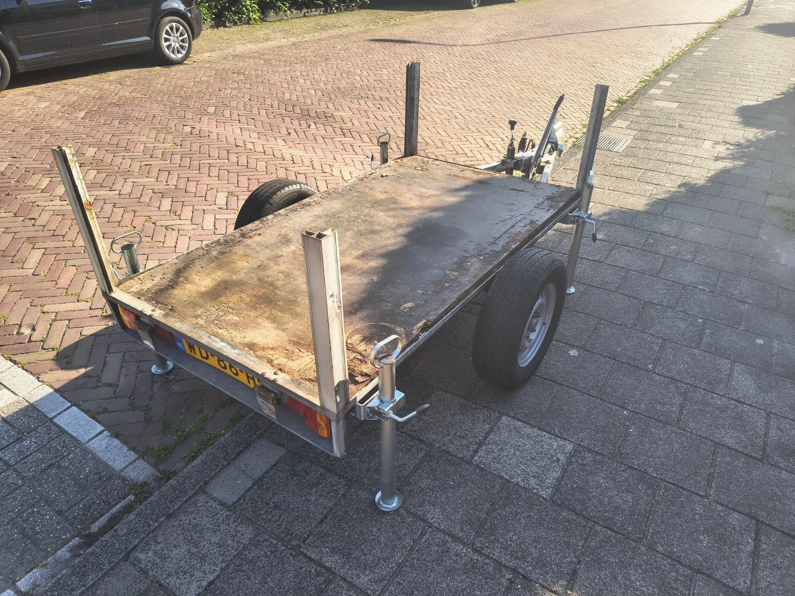 Bagagewagen zelfbouw Hapert geremd - Ideaal voor daktent!, Ophalen, Gebruikt