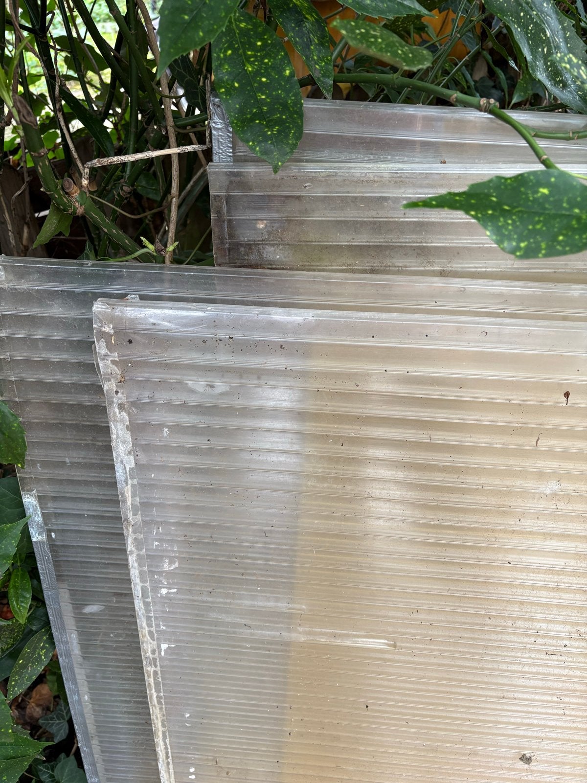 Gratis af te halen: Plastic platen van afdak, Doe-het-zelf en Verbouw, Ophalen of Verzenden, Gebruikt, Overige materialen