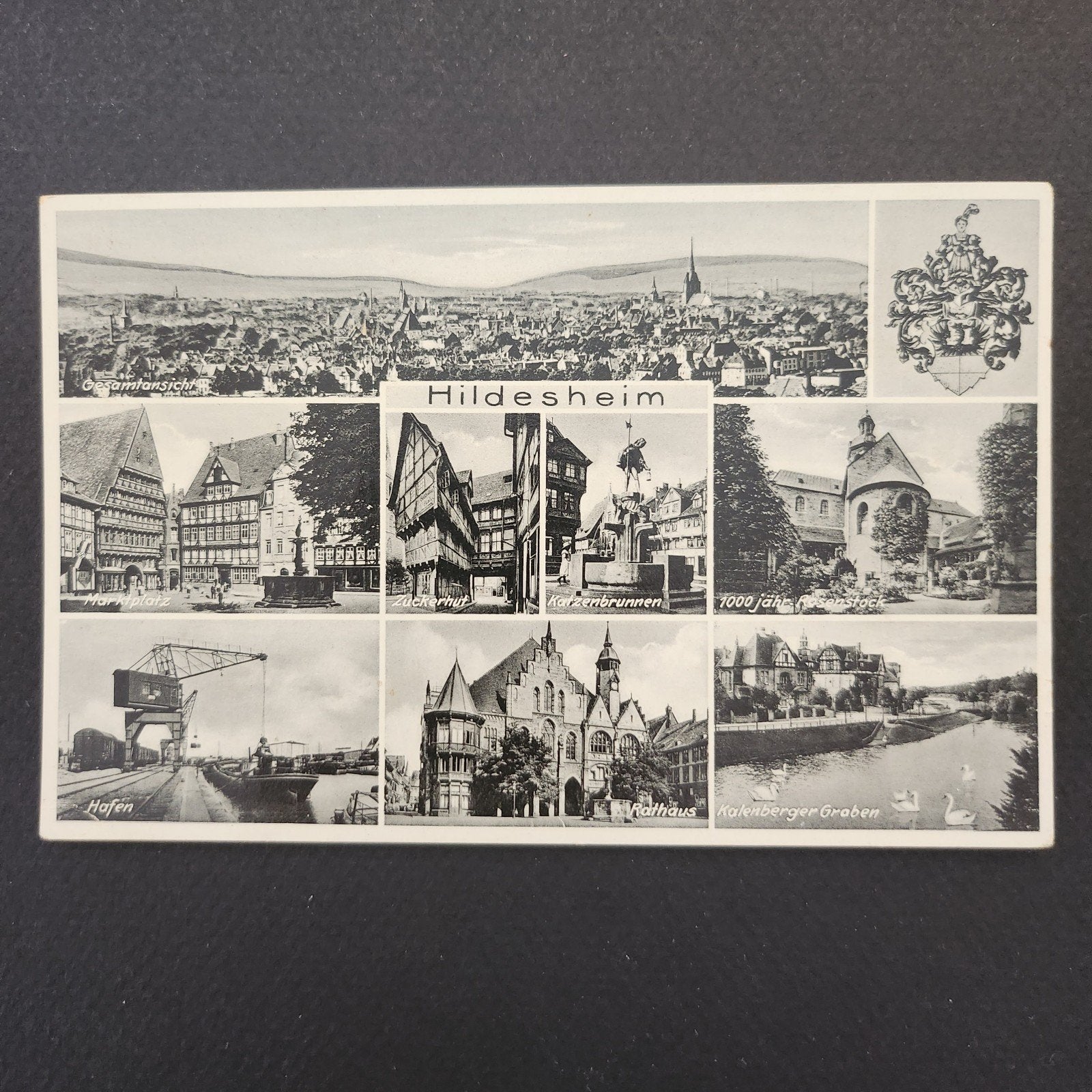 Oude ansichtkaart Hildesheim met postzegel en stempel, Verzenden, 1920 tot 1940, Gelopen, Duitsland