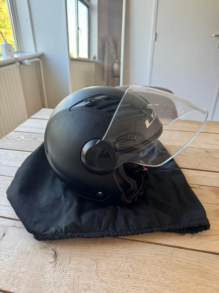 LS2 airflow mat zwart - Maat L, Dames, Jethelm, L, Tweedehands