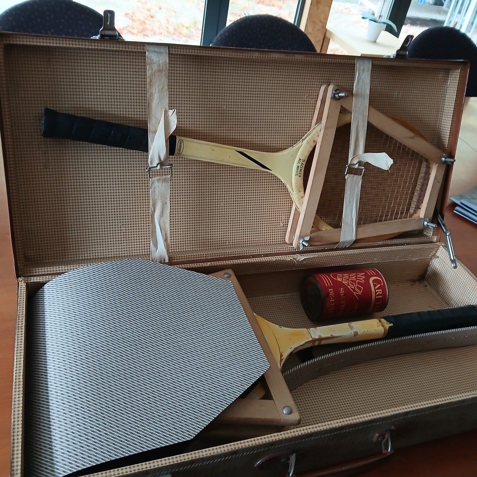 Vintage Slazenger Wimbledon Special Tennis Rackets in Koffer, Ophalen of Verzenden, Gebruikt, Racket, Overige merken