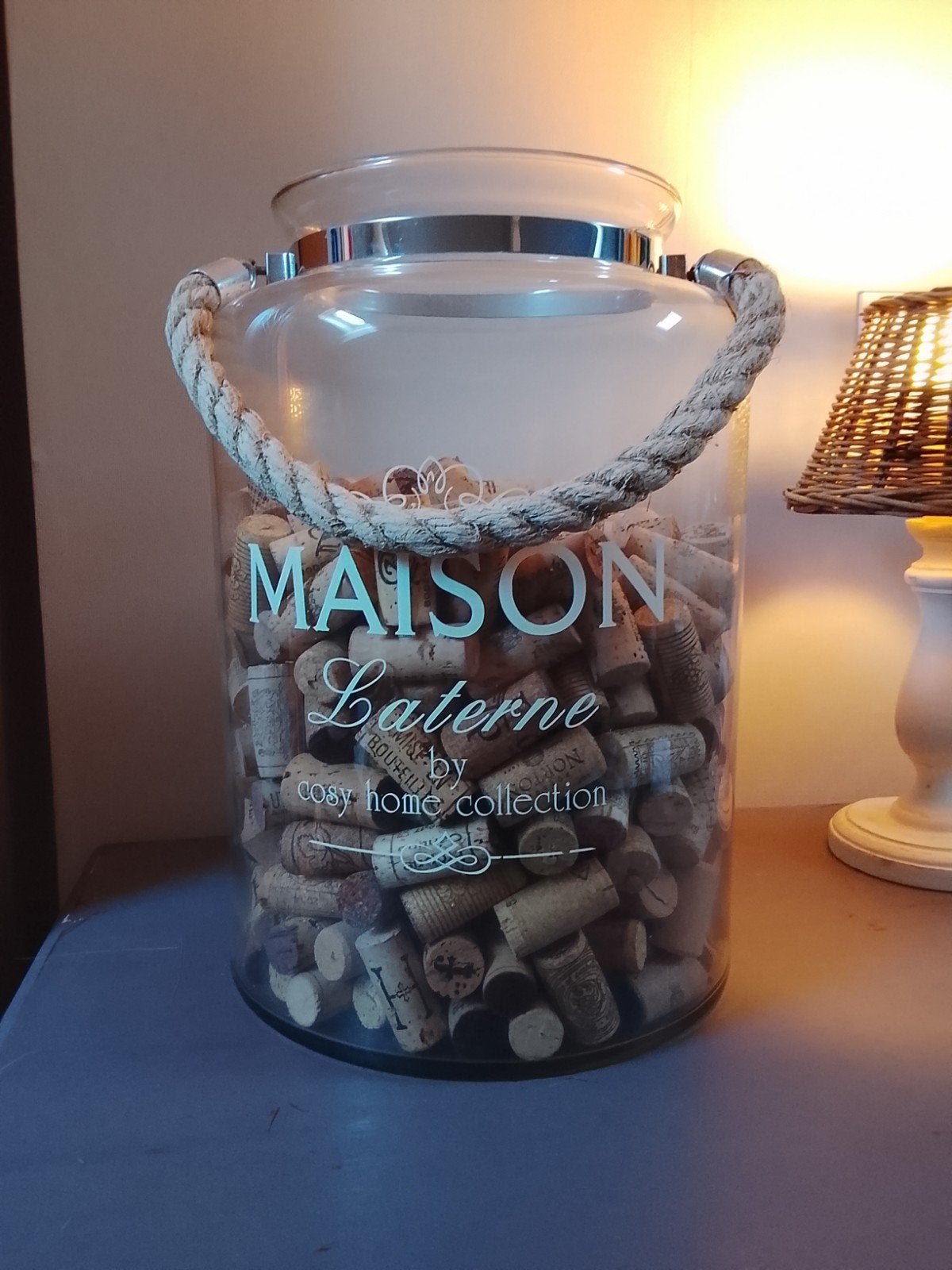 Maison Laterne Glazen Pot met Touw Handvat, Ophalen, Gebruikt, Glas, Landelijk