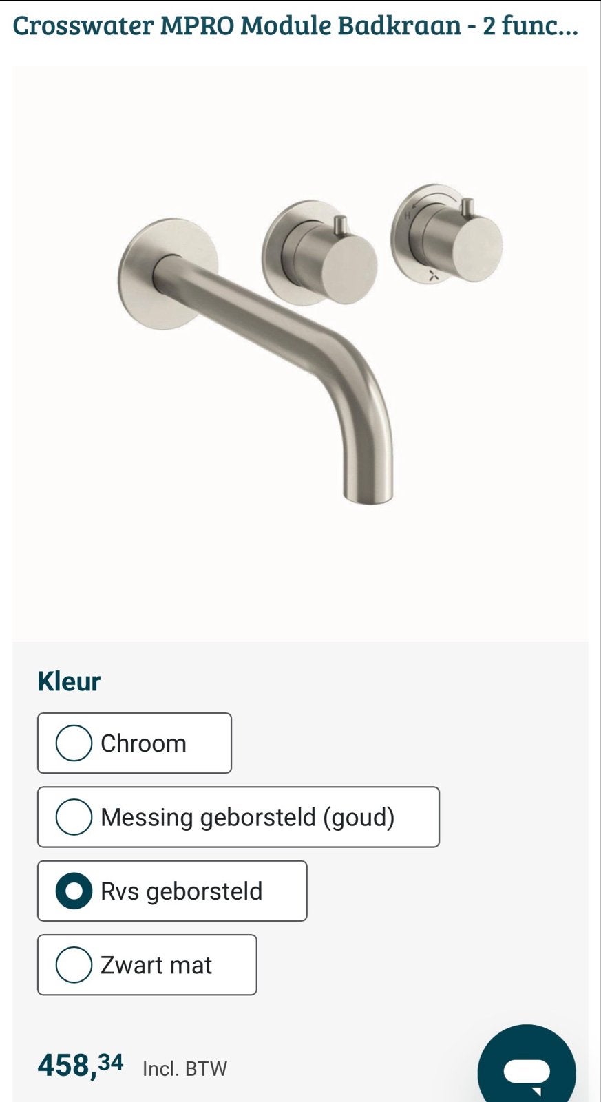 Crosswater - Nieuwe RVS geborstelde inbouw badkraan, Ophalen of Verzenden, Nieuw, Rvs, Kraan