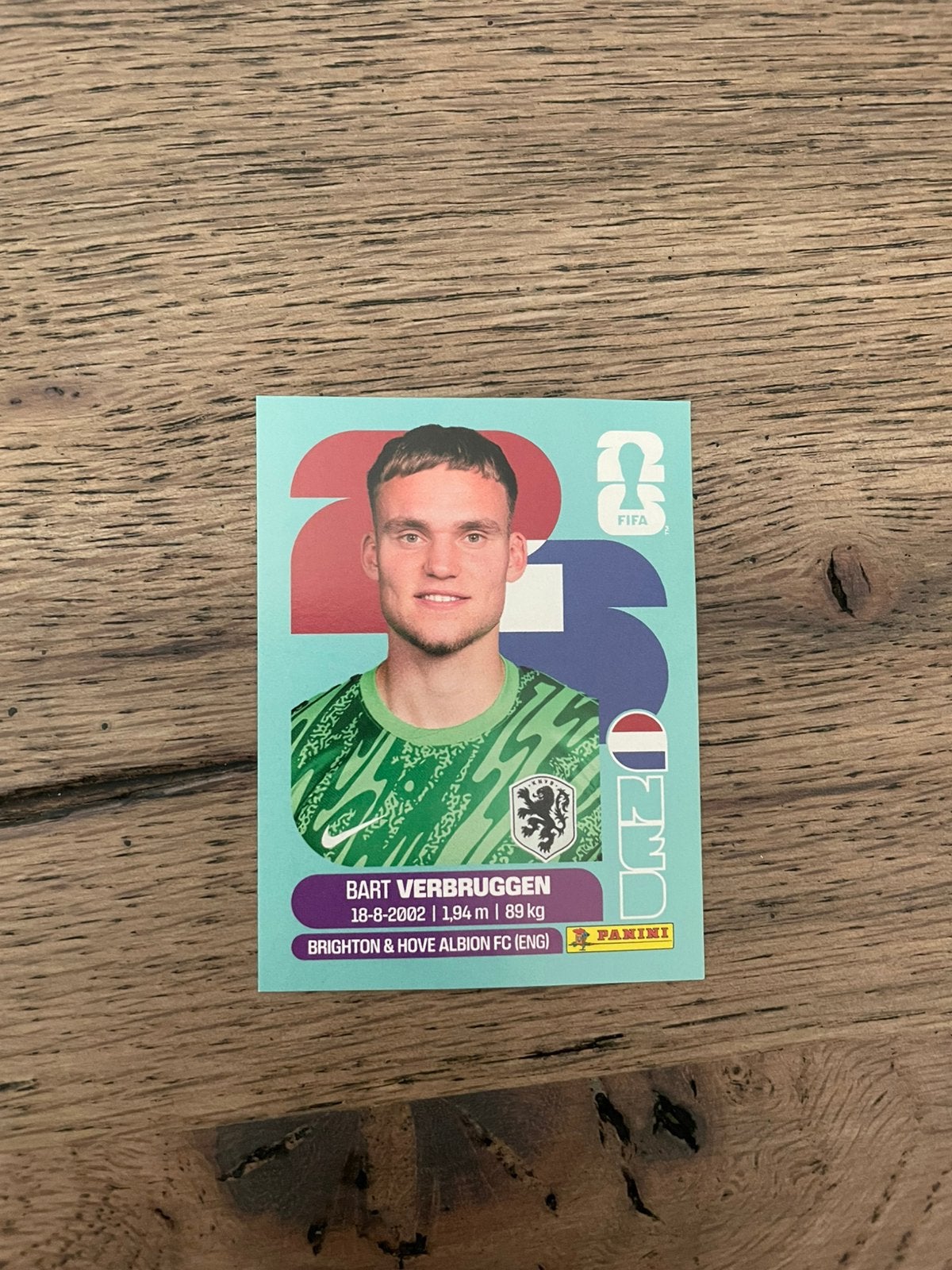 Panini 2026 Sticker Bart Verbruggen, Verzenden, Zo goed als nieuw, Buitenlandse clubs, Poster, Plaatje of Sticker