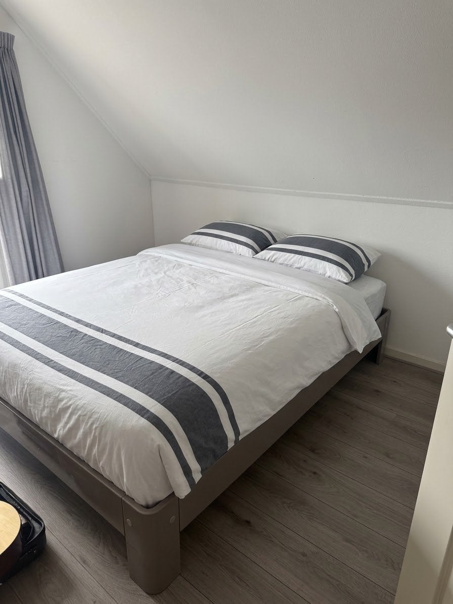 Auping Auronde 180x200 cm (Taupe)  incl. originele bodems!, Huis en Inrichting, Tweepersoons, Ophalen of Verzenden, Zo goed als nieuw