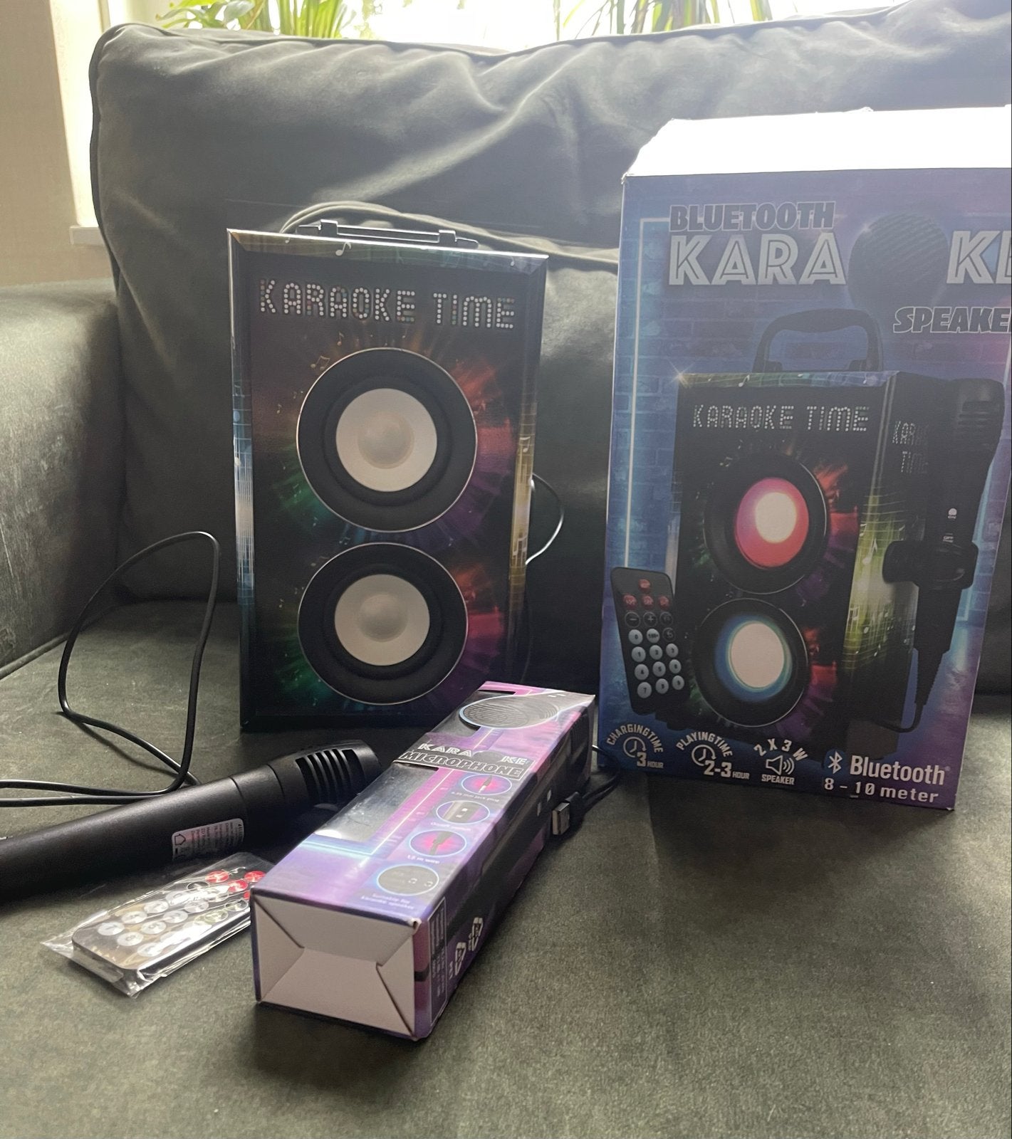 Karaoke Time Bluetooth Speaker met Microfoon, Ophalen of Verzenden, Zo goed als nieuw, Complete set