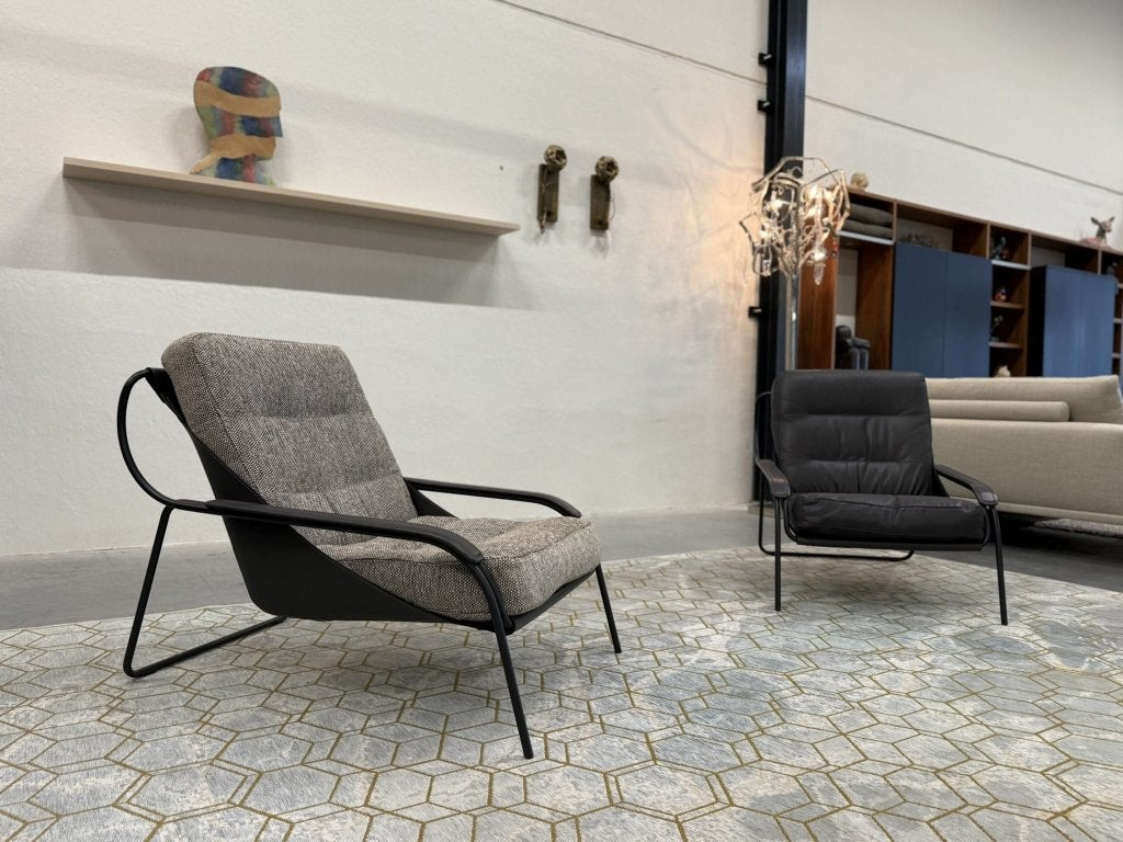 Nieuw Zanotta Maggiolina Fauteuil Stof leer Design Stoel, 100 tot 125 cm, Cassina B&B Italia Knoll De Sede Poltrona Frau Arflex