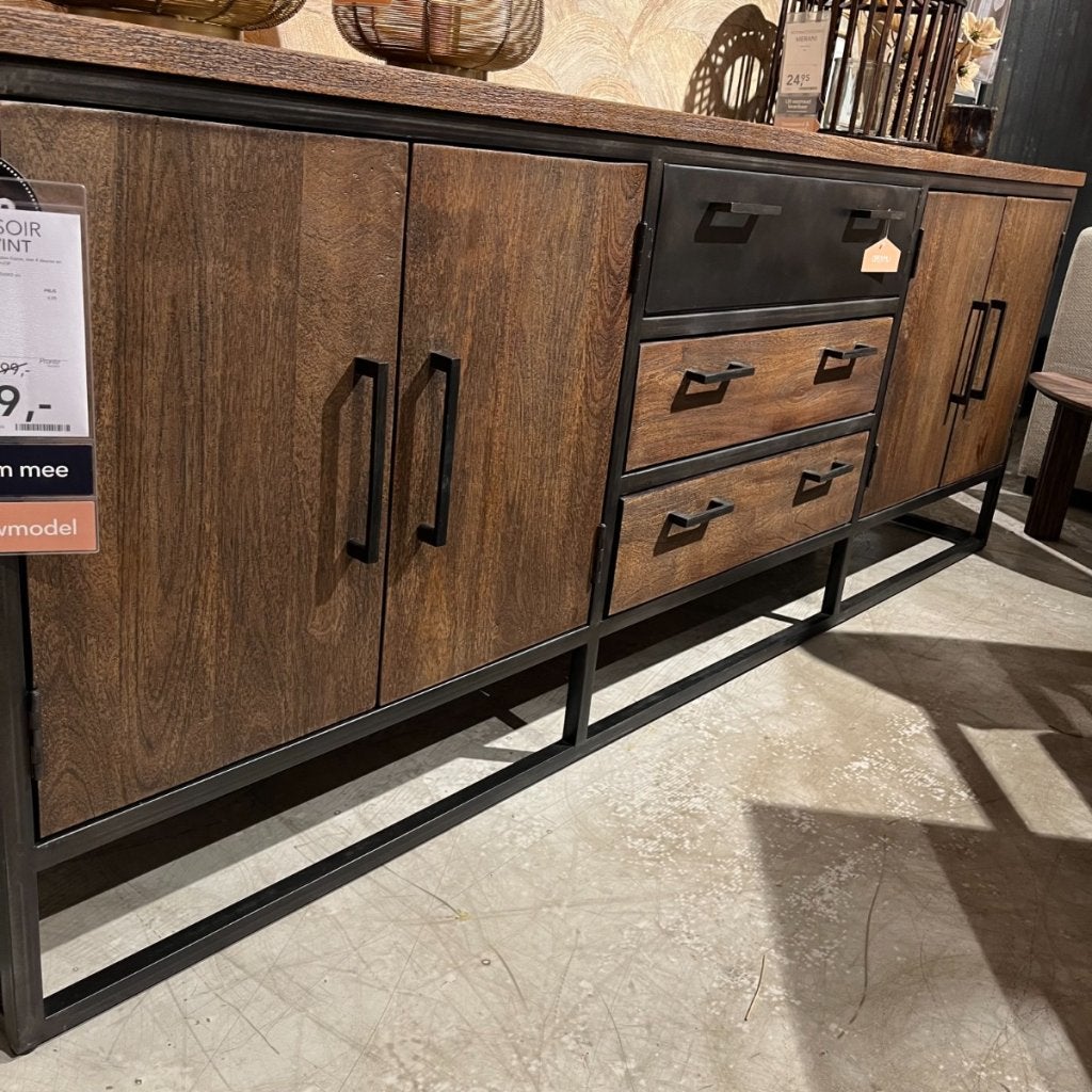 Dressoir Metvint Mangohout 220cm - Pronto Wonen, Niet ingevuld, Niet ingevuld, Niet ingevuld