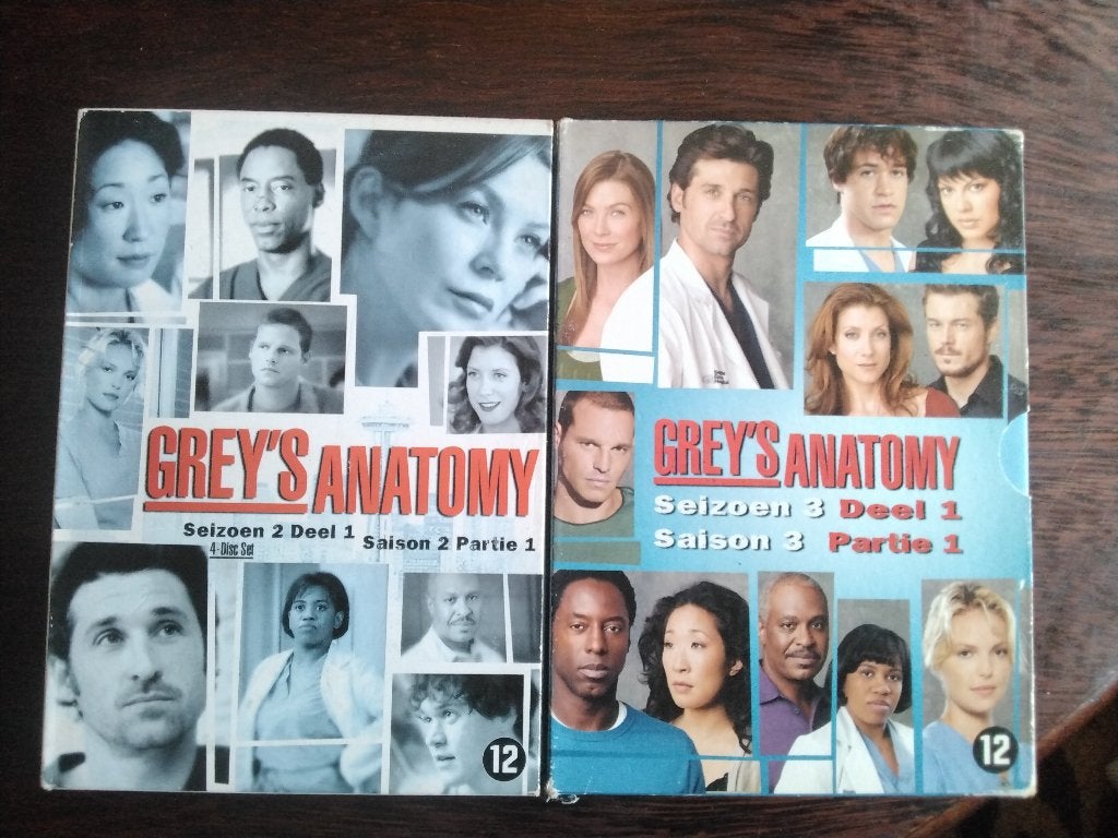 Grey's anatomy seizoen 2 deel 1 en seizoen 3 deel 1, 2 boxen, Engels, Nederlands, Drama, Ophalen of Verzenden