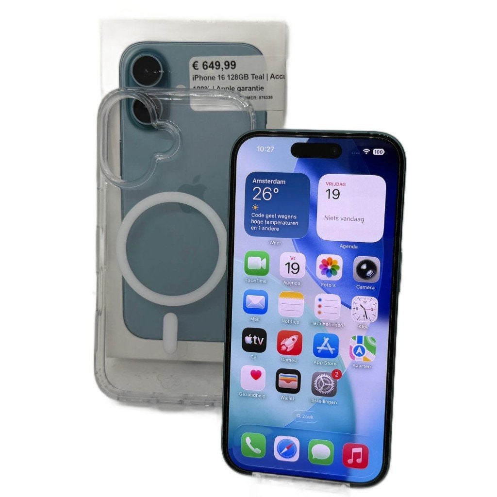 iPhone 16 128GB Teal | Accu 100% | Apple garantie, 128 GB, Overige modellen, Toulonselaan 72, Ophalen of Verzenden