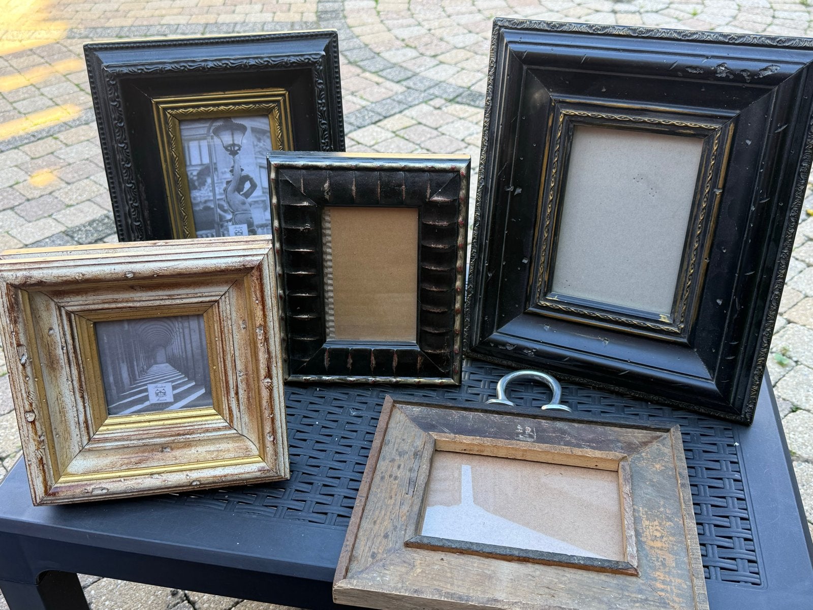 Set van 5 Riviera Maison fotolijsten, Hout, Standaard fotolijst, Ophalen of Verzenden, Zo goed als nieuw