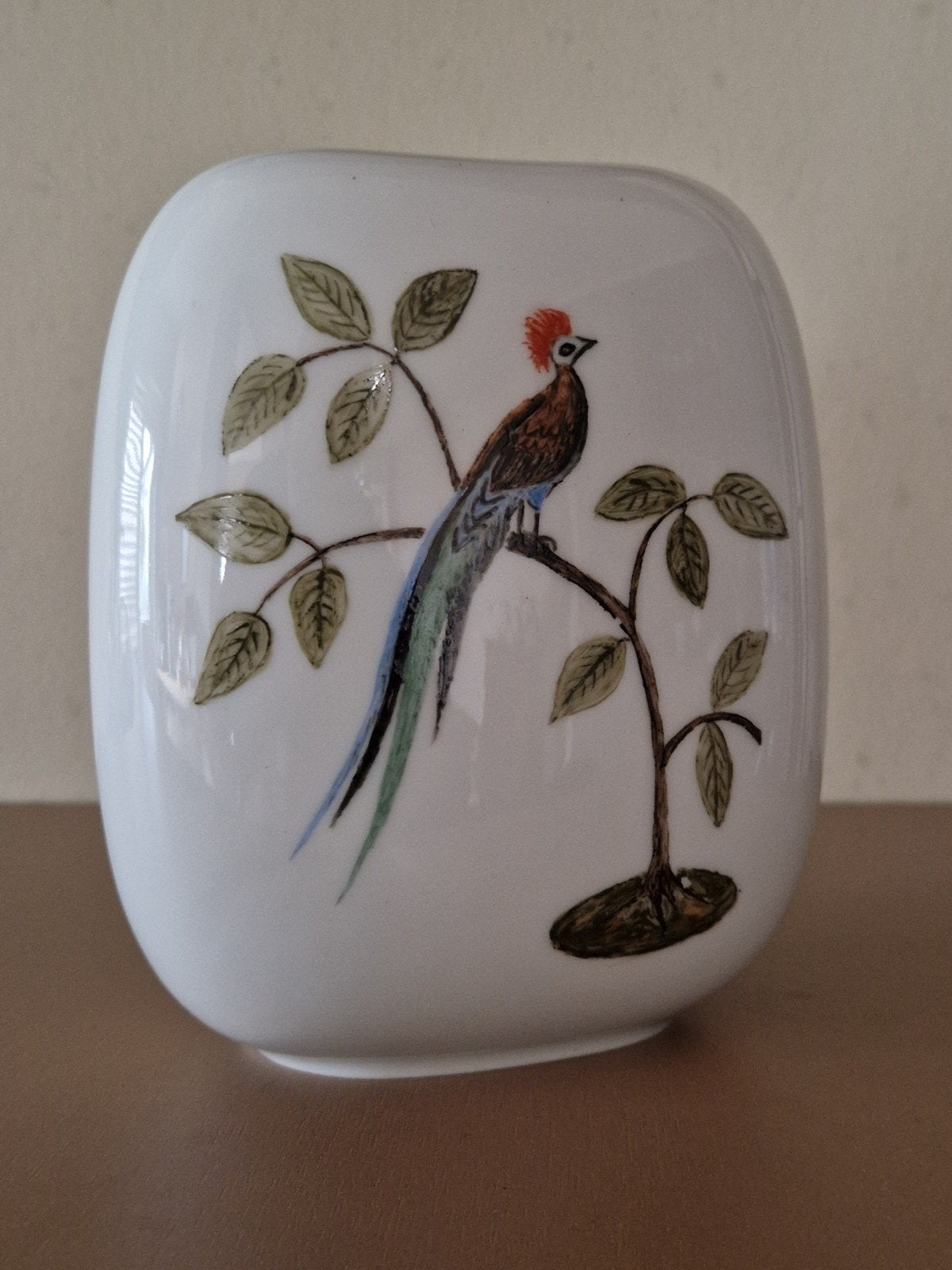 Bolsvaas Hutschenreuther porselein handgeschilderd vogel, Antiek en Kunst, Ophalen of Verzenden