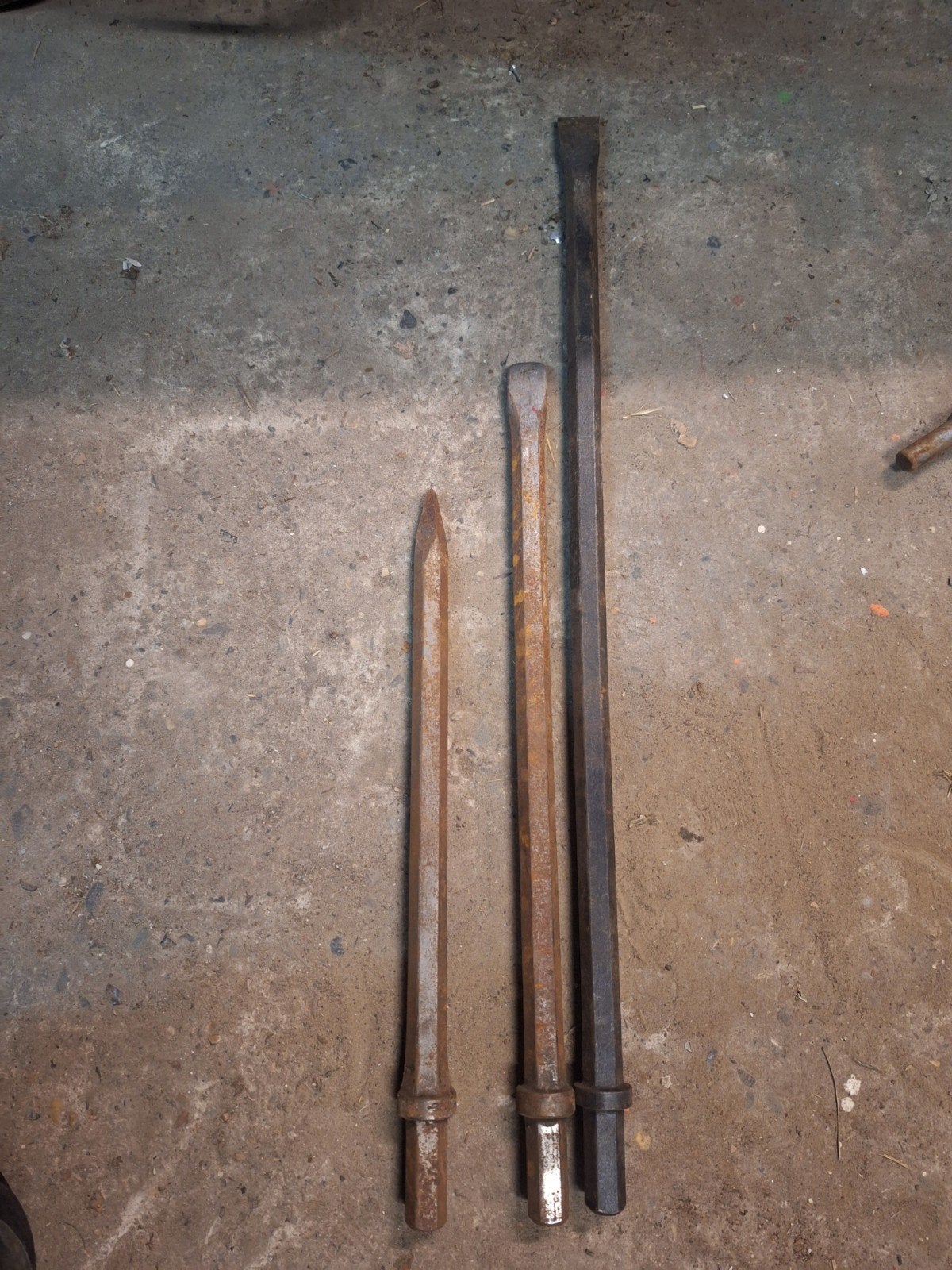 Set van 3 beitels voor breekhamer – Zeskant / Hex 18mm, Ophalen of Verzenden, Gebruikt, Boor- en/of Breekhamer