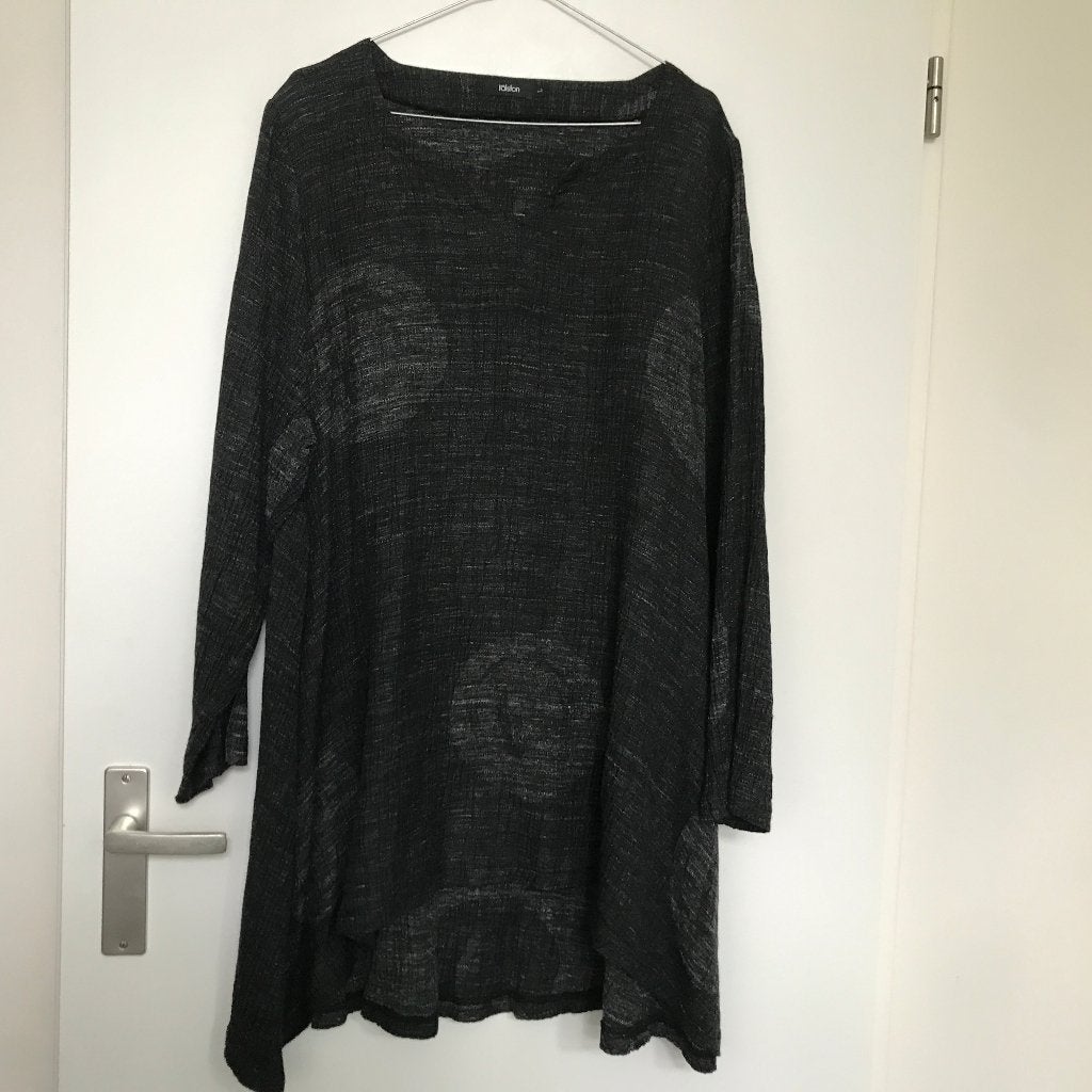 Ralston tuniek jurk Zwart met grijze bollen stippen Maat L, Verzenden, Zo goed als nieuw, Zwart, Jurk