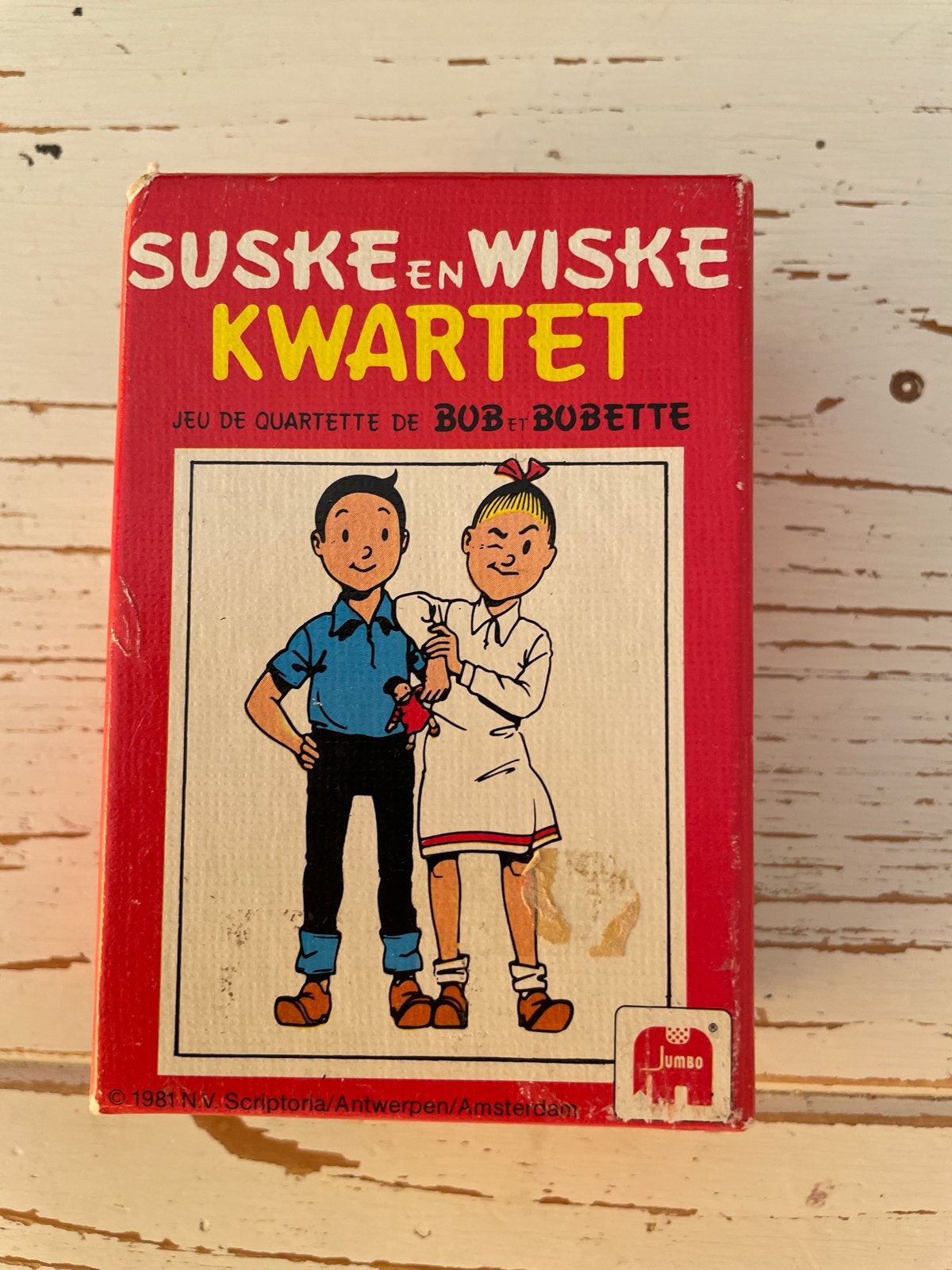 Suske en Wiske Kwintet - Vintage Kaartspel (1981), Drie of vier spelers, Ophalen of Verzenden, Zo goed als nieuw