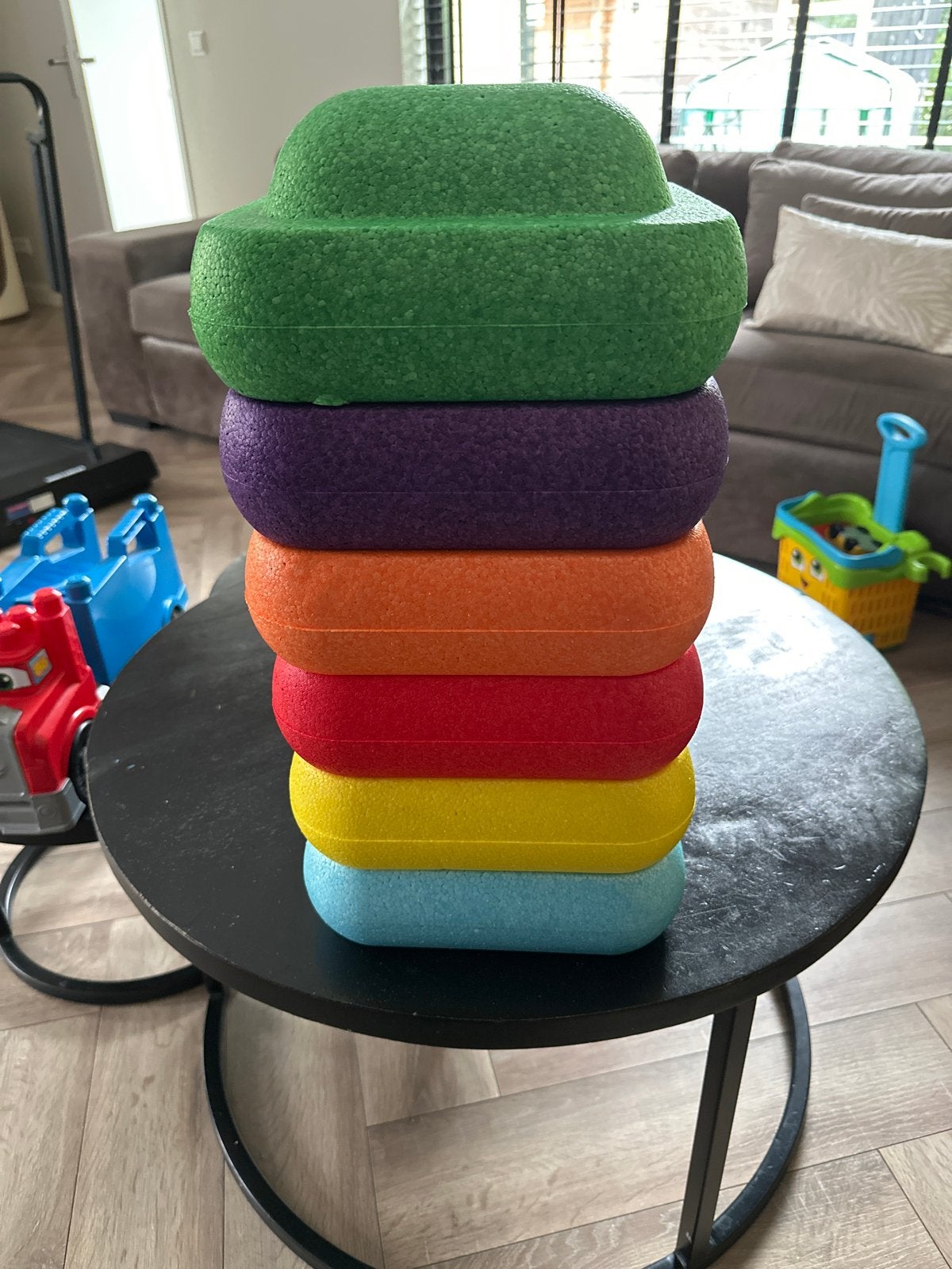 Kleurrijke stapelblokken voor baby's en peuters, Ophalen of Verzenden, Gebruikt, Overige typen