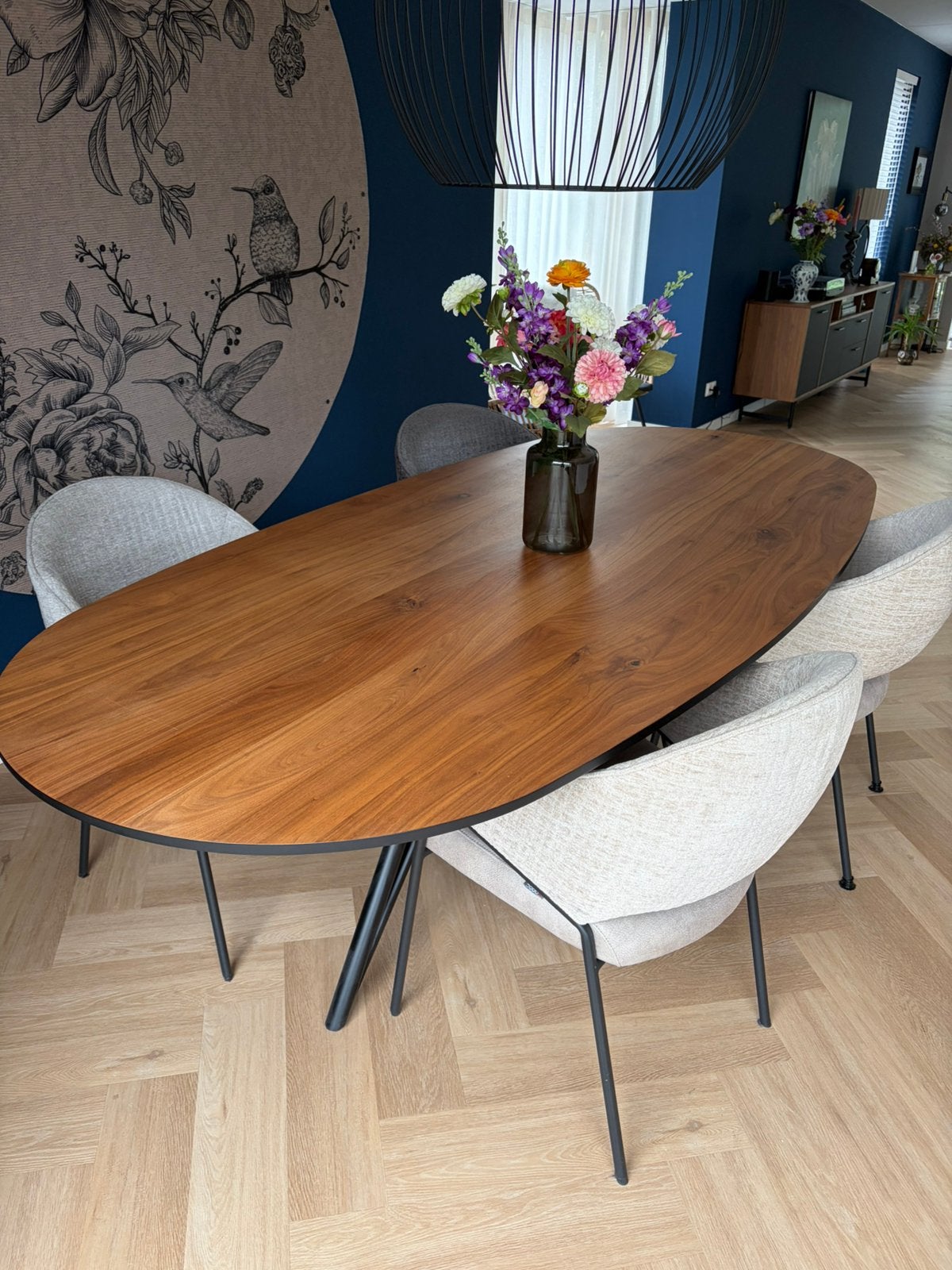 Xooon eettafel fineer walnoot 2.40x 1.20, Huis en Inrichting, Tafels | Eettafels, Ophalen, Gebruikt, 100 tot 150 cm, 200 cm of meer