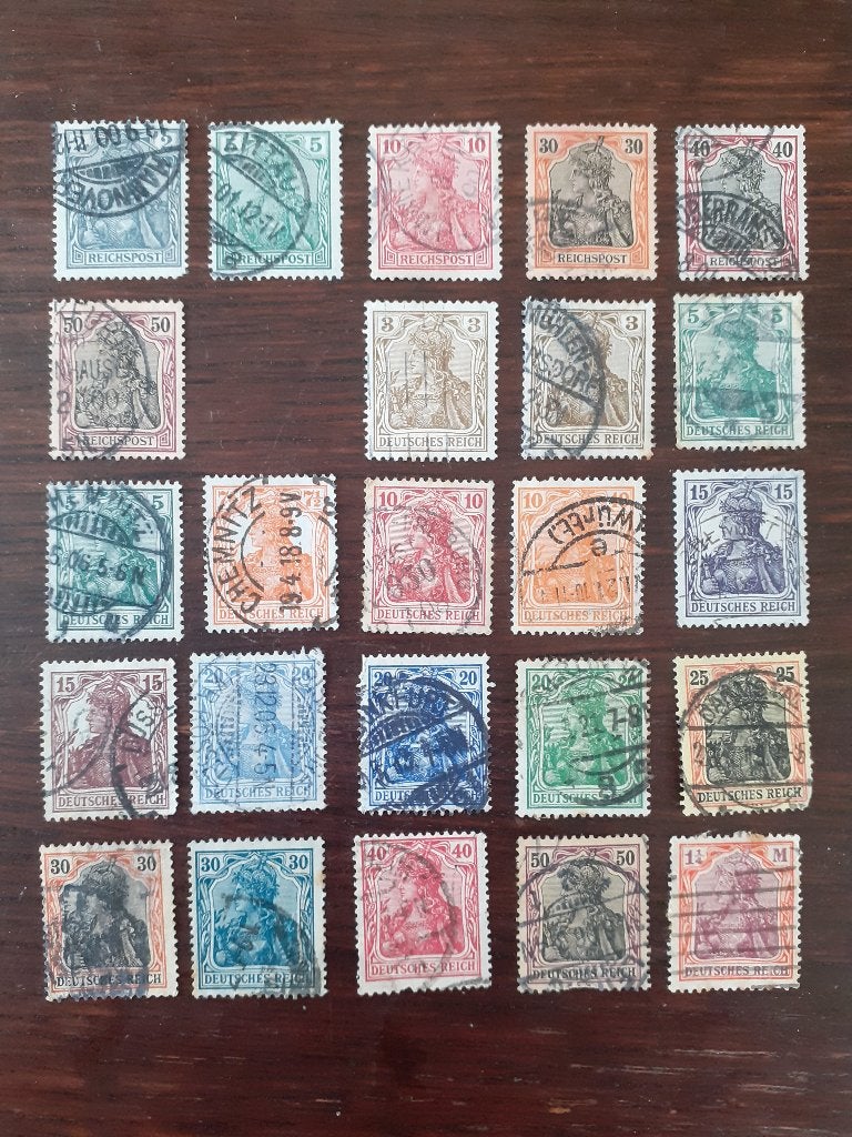 Duitse Rijk, Germania-zegels, bieden vanaf € 0,05 per zegel, Verzenden, Overige periodes, Gestempeld