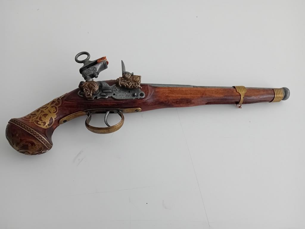 Decoratieve replica vuursteenpistool, Verzamelen, Overige Verzamelen, Gebruikt, Ophalen of Verzenden