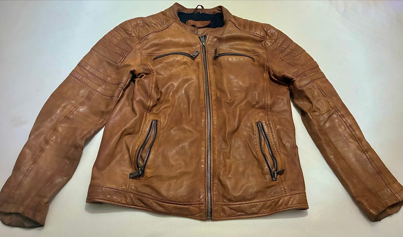 Franky Nation heren leather jacket Leren Jas Maat L - Bruin, Ophalen of Verzenden, Gedragen, Maat 52/54 (L), Bruin