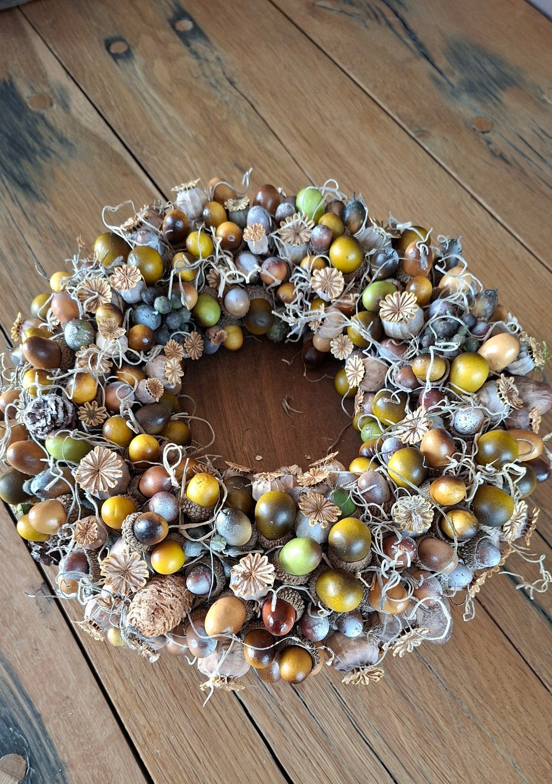 herfst krans met houten étagėre, Ophalen, Zo goed als nieuw