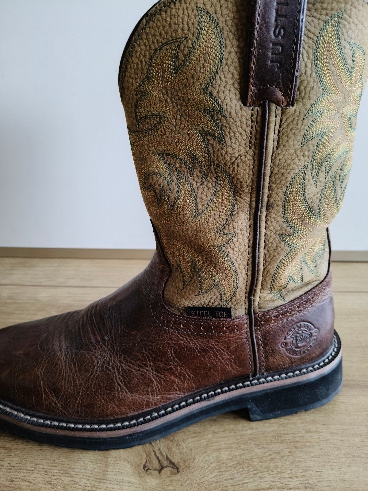 Justin Orig. Workboots met stalen neuzen en olie bestendig, Kleding | Heren, Schoenen, Bruin, Ophalen of Verzenden, Zo goed als nieuw