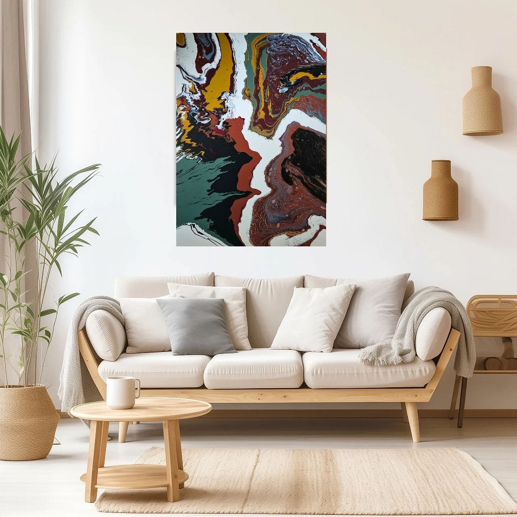 schilderij gegoten pouring art kunst canvas doek handmade, Ophalen of Verzenden