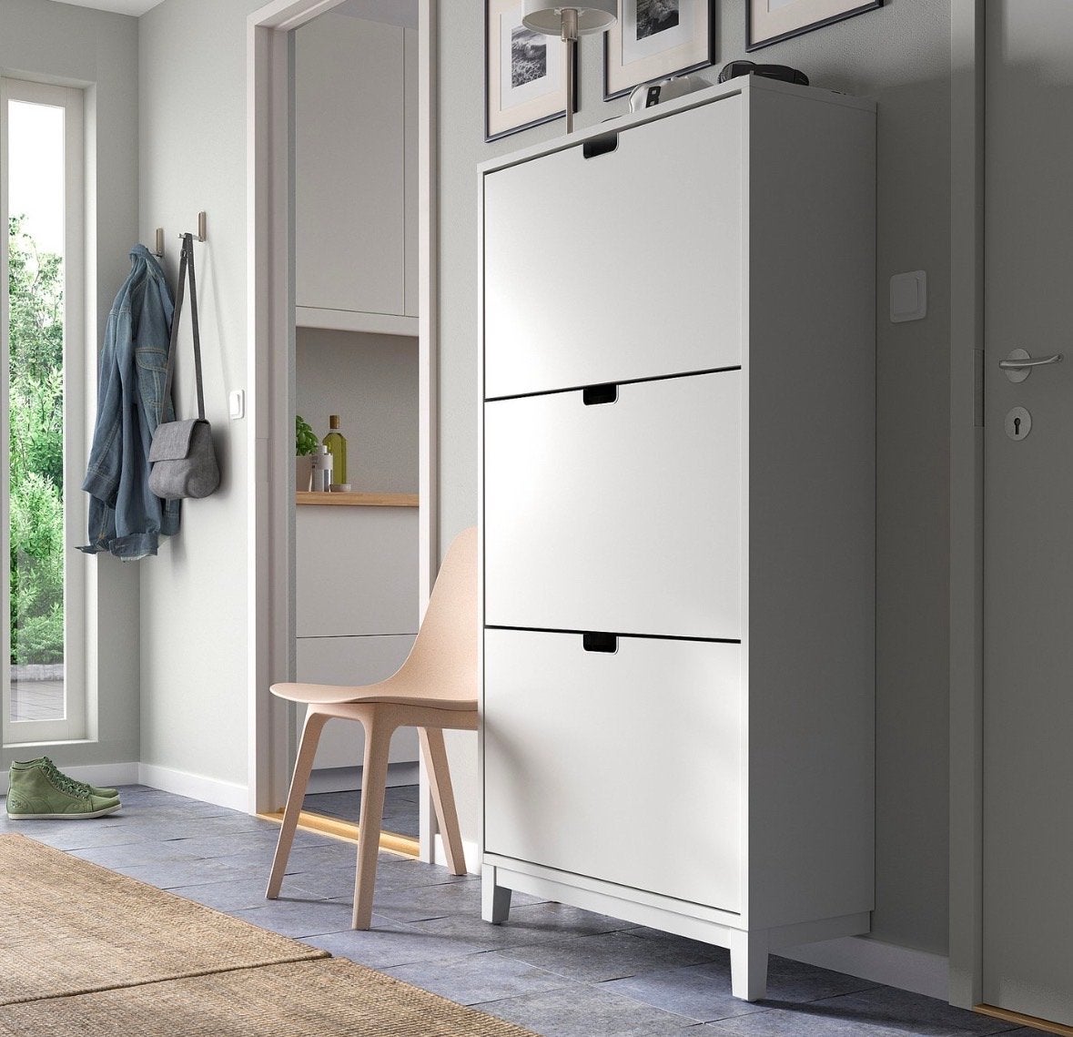 IKEA STÄLL Schoenenkast 3 vakken wit 79x29x148 cm, Ophalen, Zo goed als nieuw