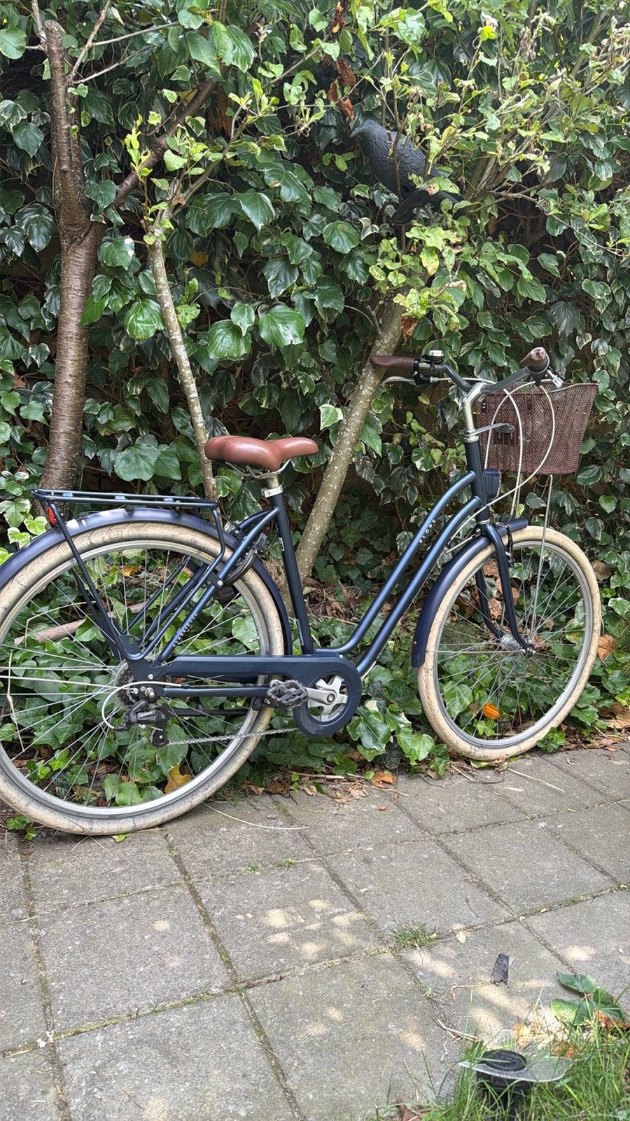 Elops Stadsfiets Dames - Donkerblauw met mand 28 ince, Overige merken, Velgrem, Versnellingen, Ophalen of Verzenden