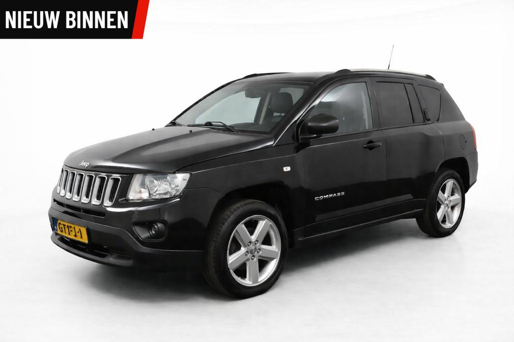 Jeep Compass 2.0 Limited Airco Cruise Leder Stoelverw Trekhk, Auto's, Jeep, 450 kg, Gebruikt, Zwart, Stoelverwarming