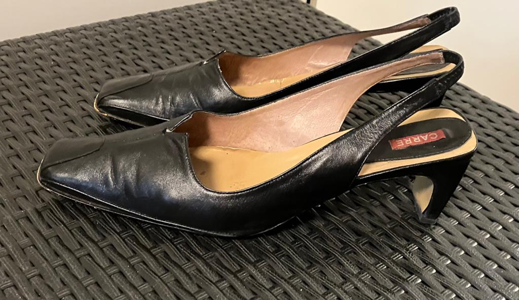 Carré pump met open hak maat 42 zwart, Zwart, Overige typen, Ophalen of Verzenden, Gedragen