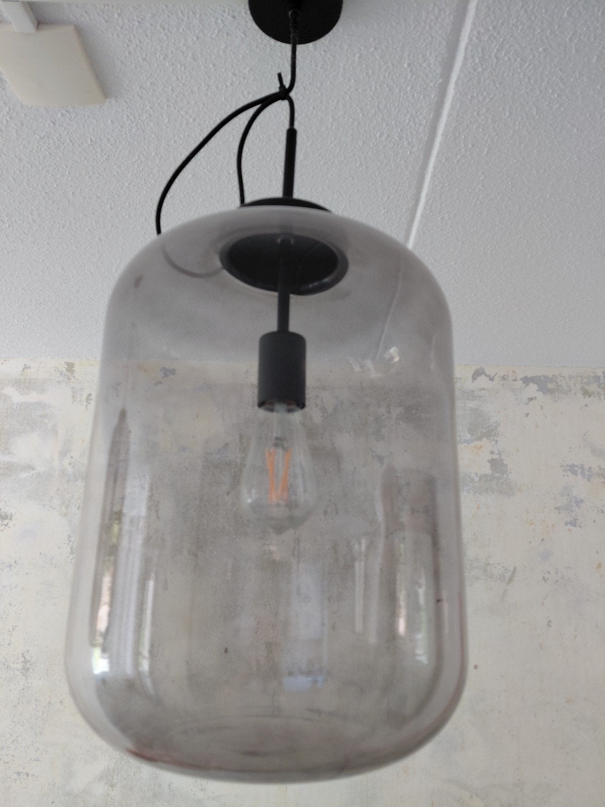 Karwei Hanglamp Juno XXL - Rookglas E27, Ophalen, Gebruikt, Modern, Industrieel, E27 (groot)