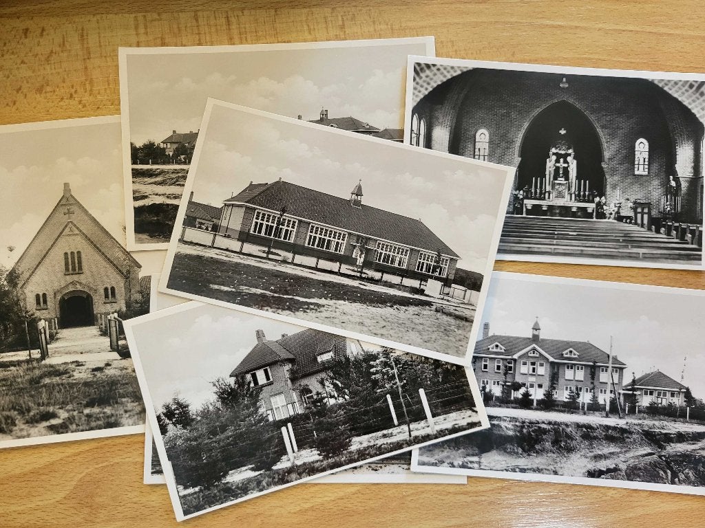 ansicht Amsterdamscheveld Klooster mapje 7x, Ophalen of Verzenden, Voor 1920, Drenthe