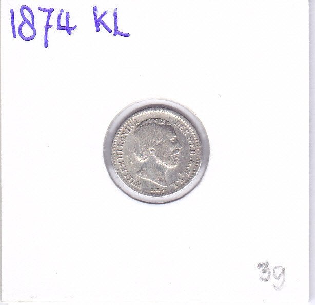 10 cent 1874 zwaard+klaver Willem 3 voor 39 euro, Postzegels en Munten, Koning Willem III, Zilver, Ophalen of Verzenden, 10 cent