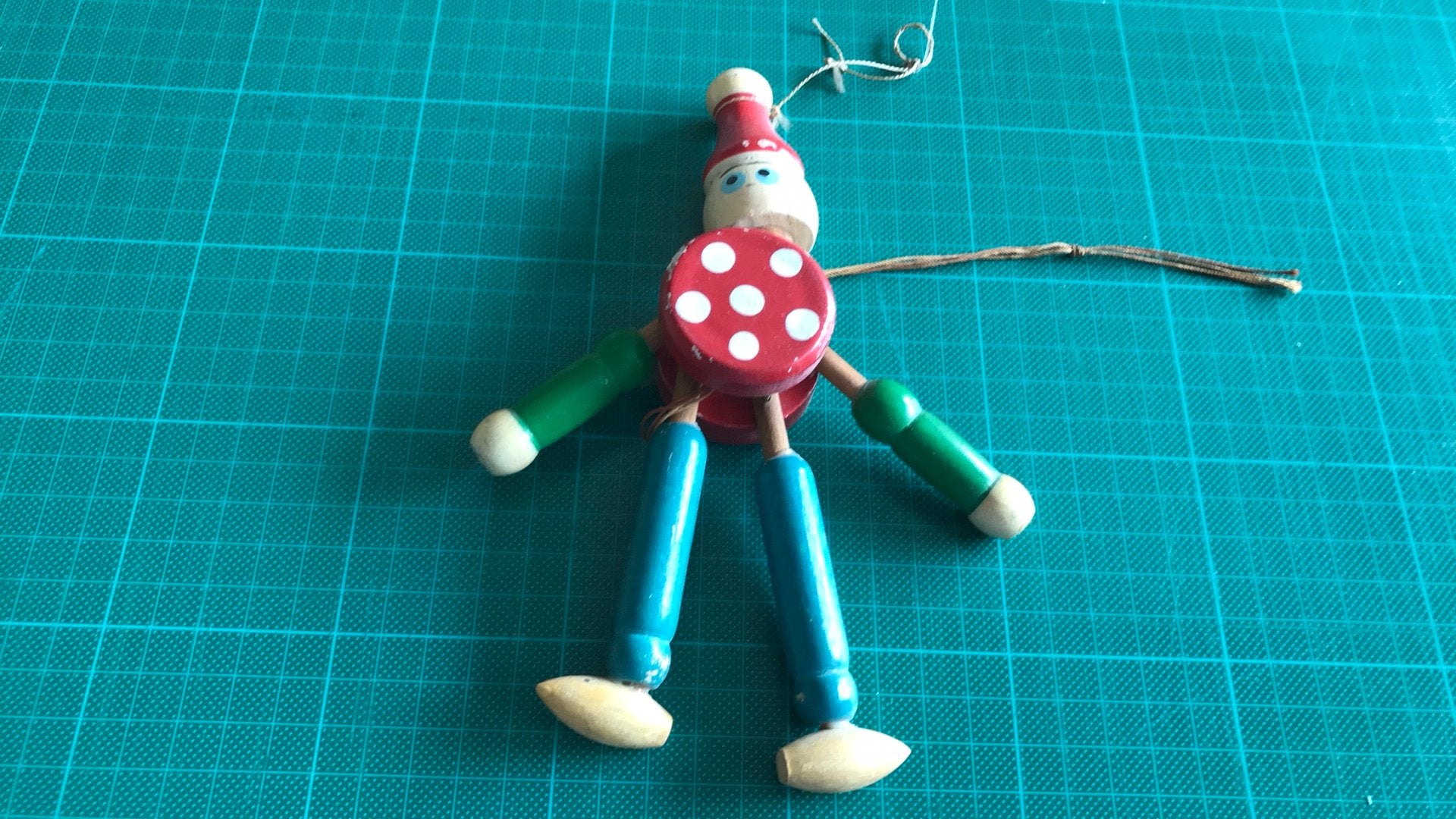 Vintage trekpopje clown (ei), Ophalen of Verzenden, Gebruikt