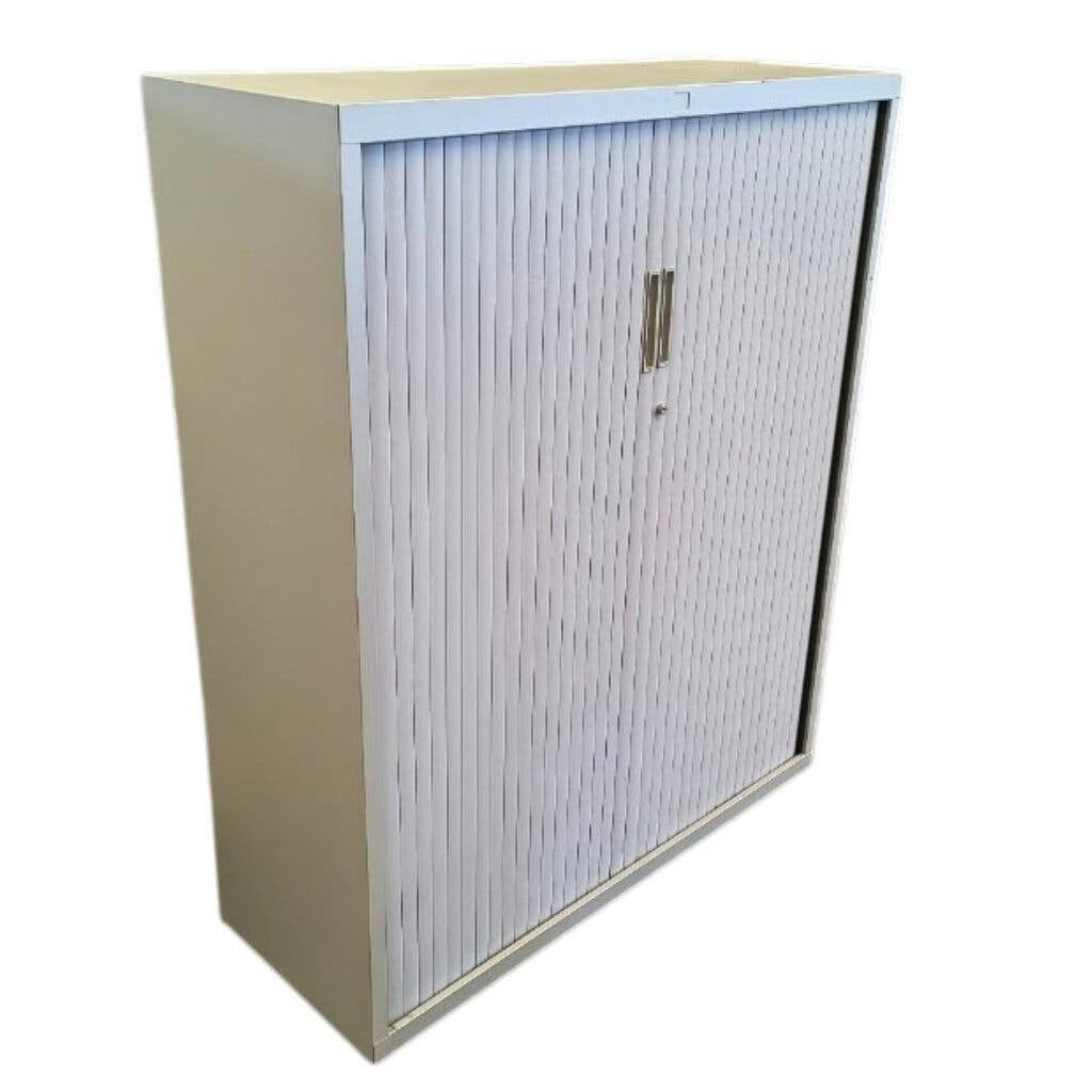 Schaffenburg Roldeurkast Zilvergrijs H144xB120xD45, Huis en Inrichting, Gebruikt, 100 tot 150 cm, Ophalen of Verzenden, Metaal