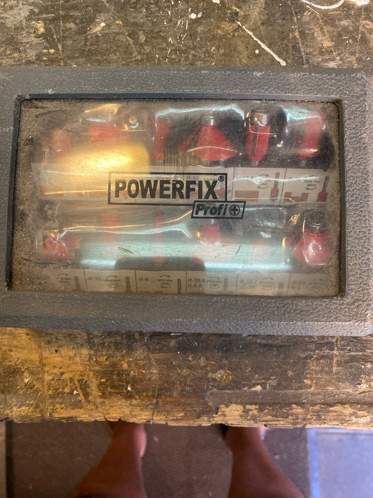 POWERFIX Profi bovenfrees bitset - 12-delig, Ophalen, Gebruikt, Bovenfrees