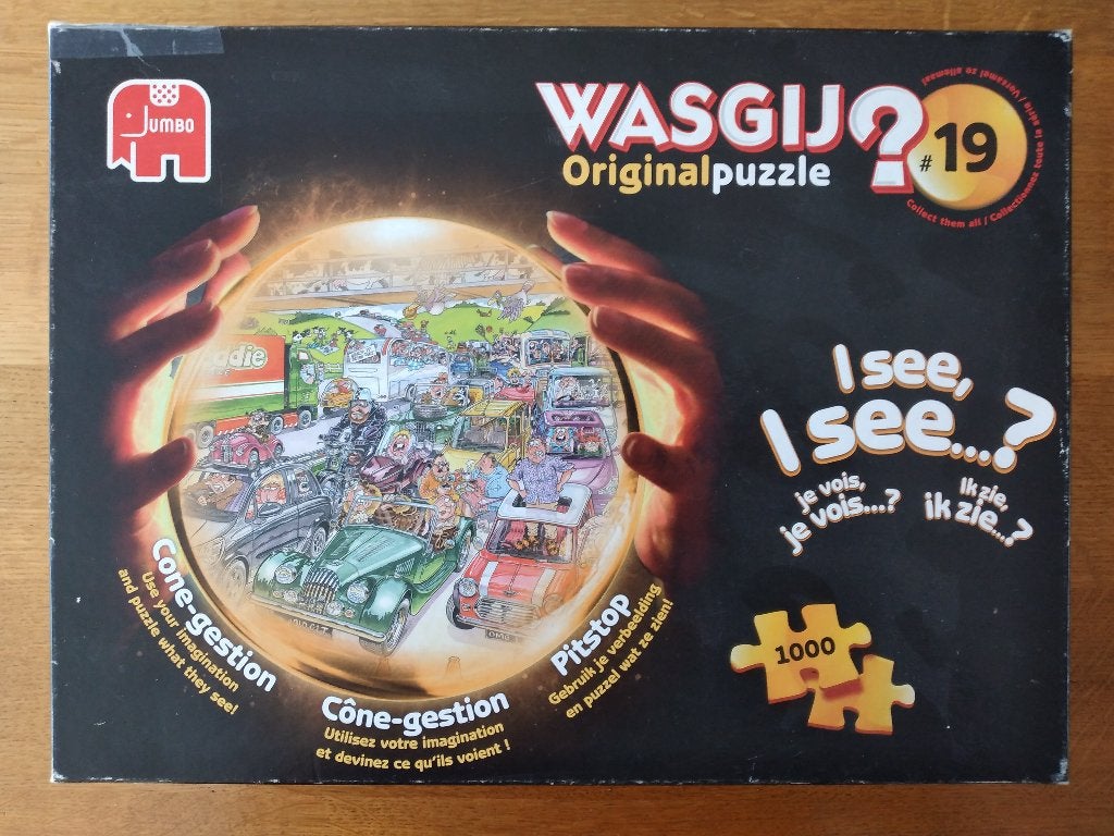 Puzzel - Wasgij Original nr.19. Pitstop, Ophalen of Verzenden, 500 t/m 1500 stukjes, Zo goed als nieuw, Legpuzzel