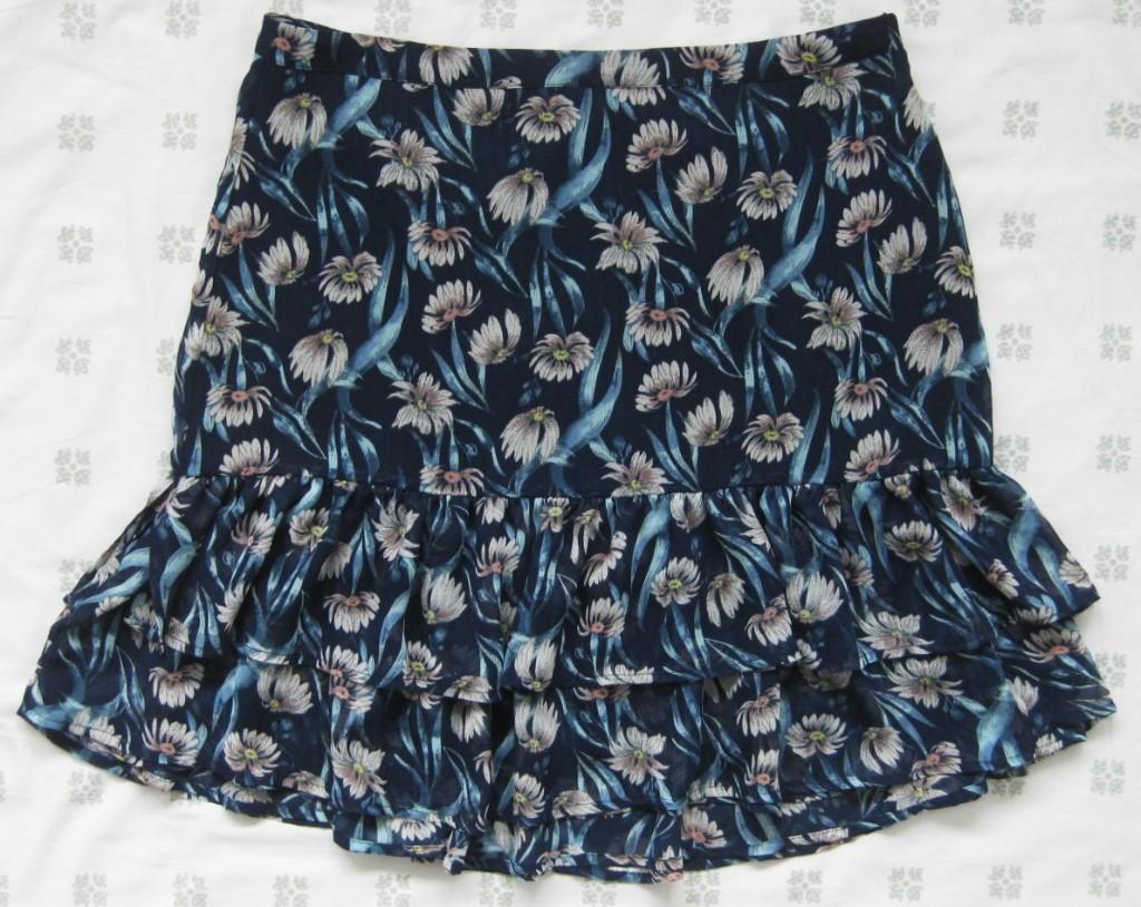 Silvian Heach rok, blauw met bloemen, strokenrok, maat M, Maat 38/40 (M), Blauw, Ophalen of Verzenden, Zo goed als nieuw